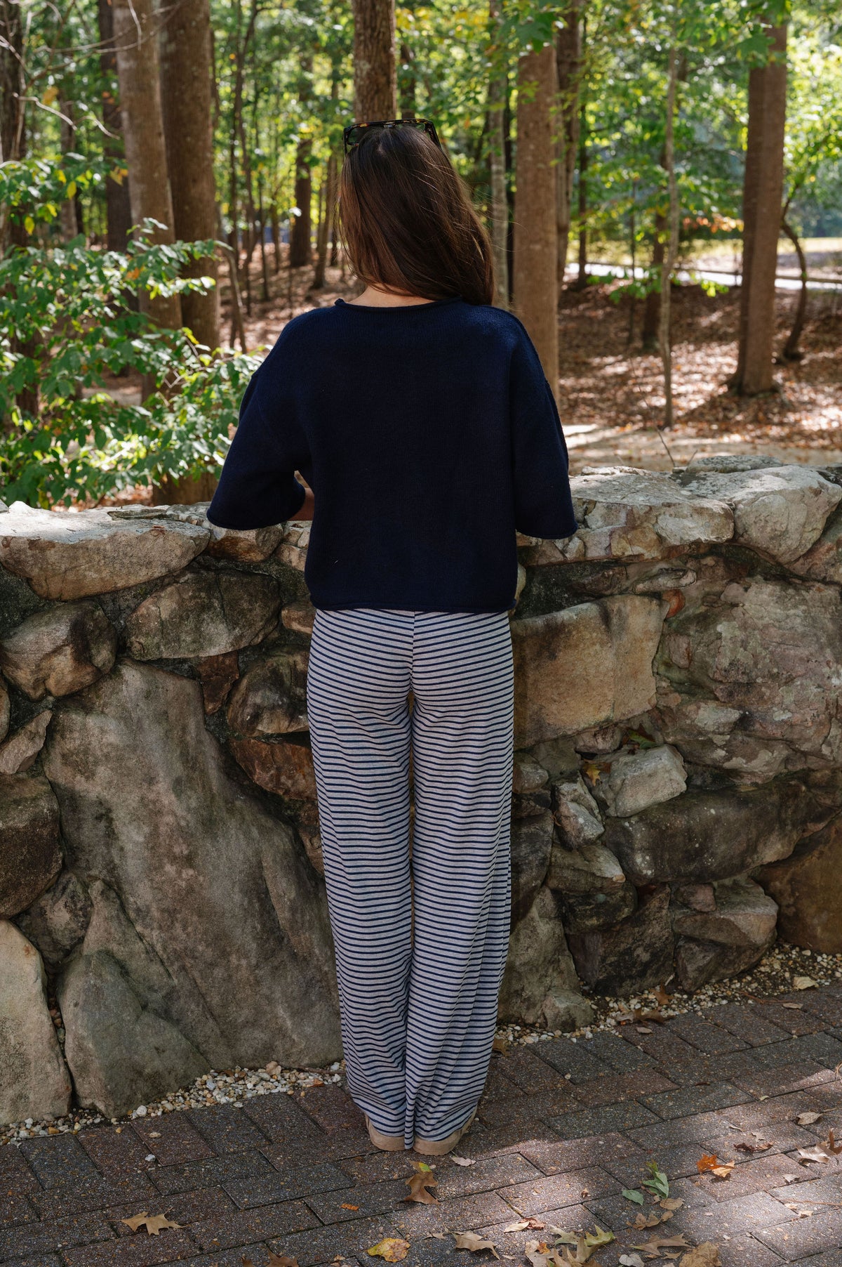 Kelsey Quarter Sleeve Cardigan-Navy