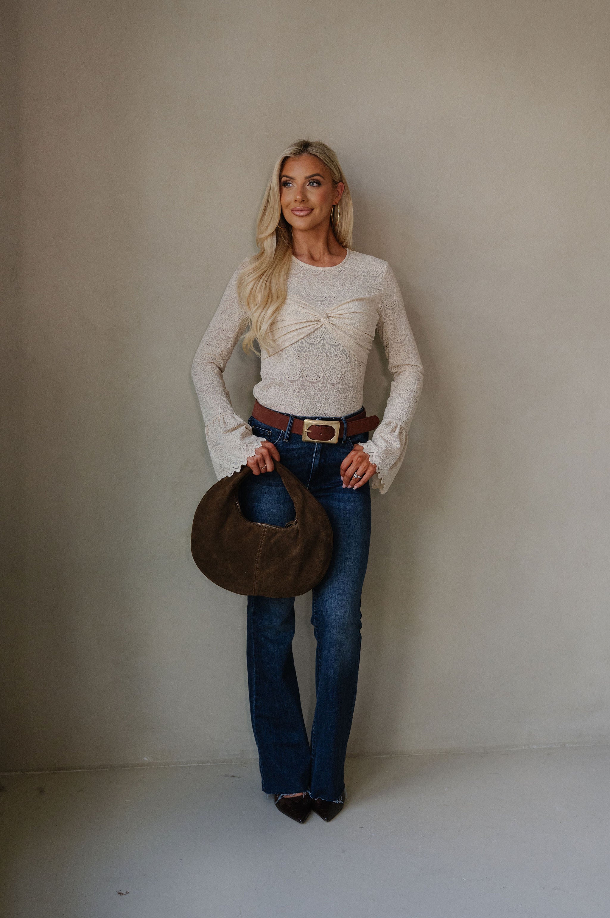 Pearson Lace Top-Beige