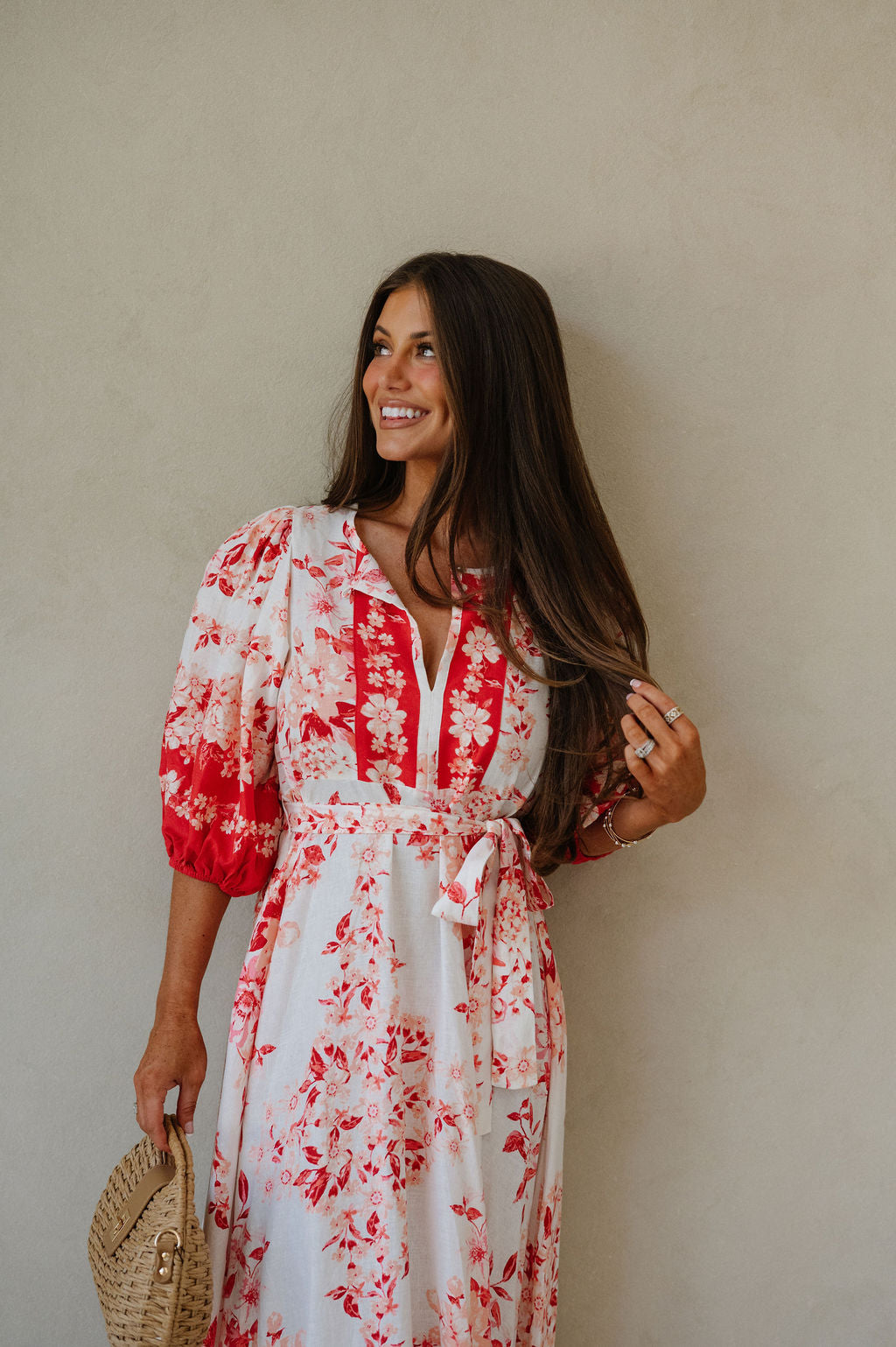 Teressa Floral Dress-Red Multi