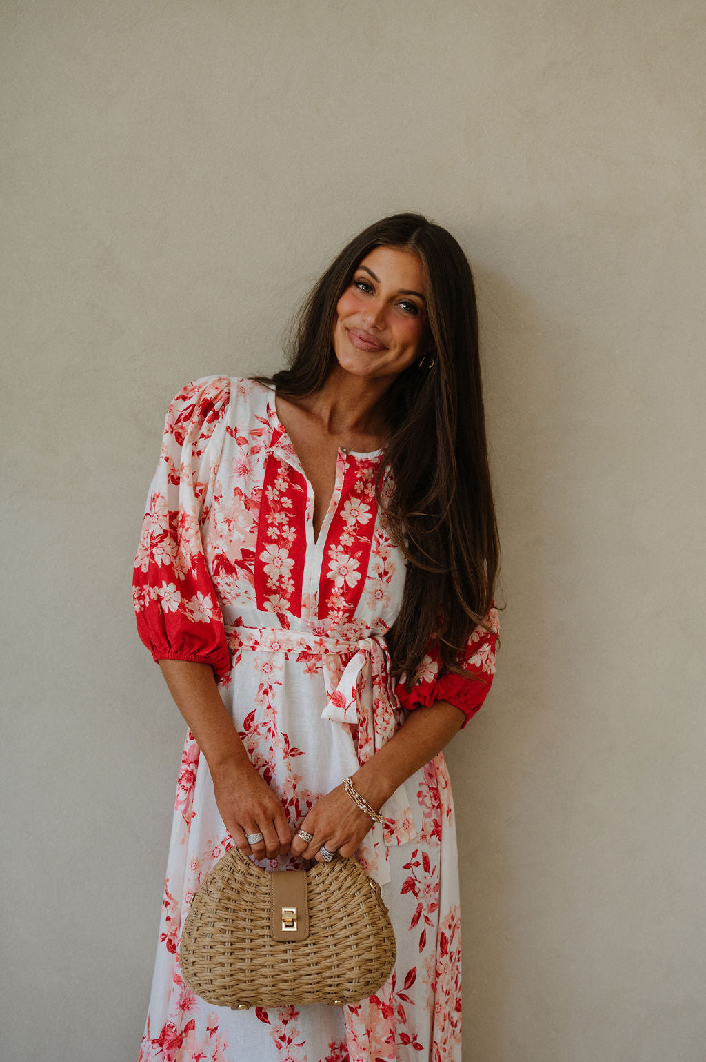Teressa Floral Dress-Red Multi