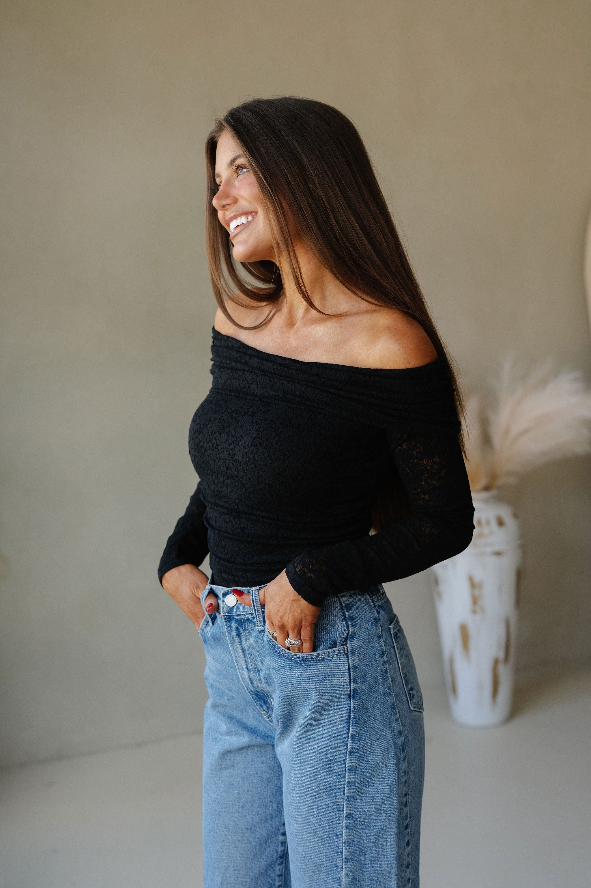 OTS Lace Top-Black