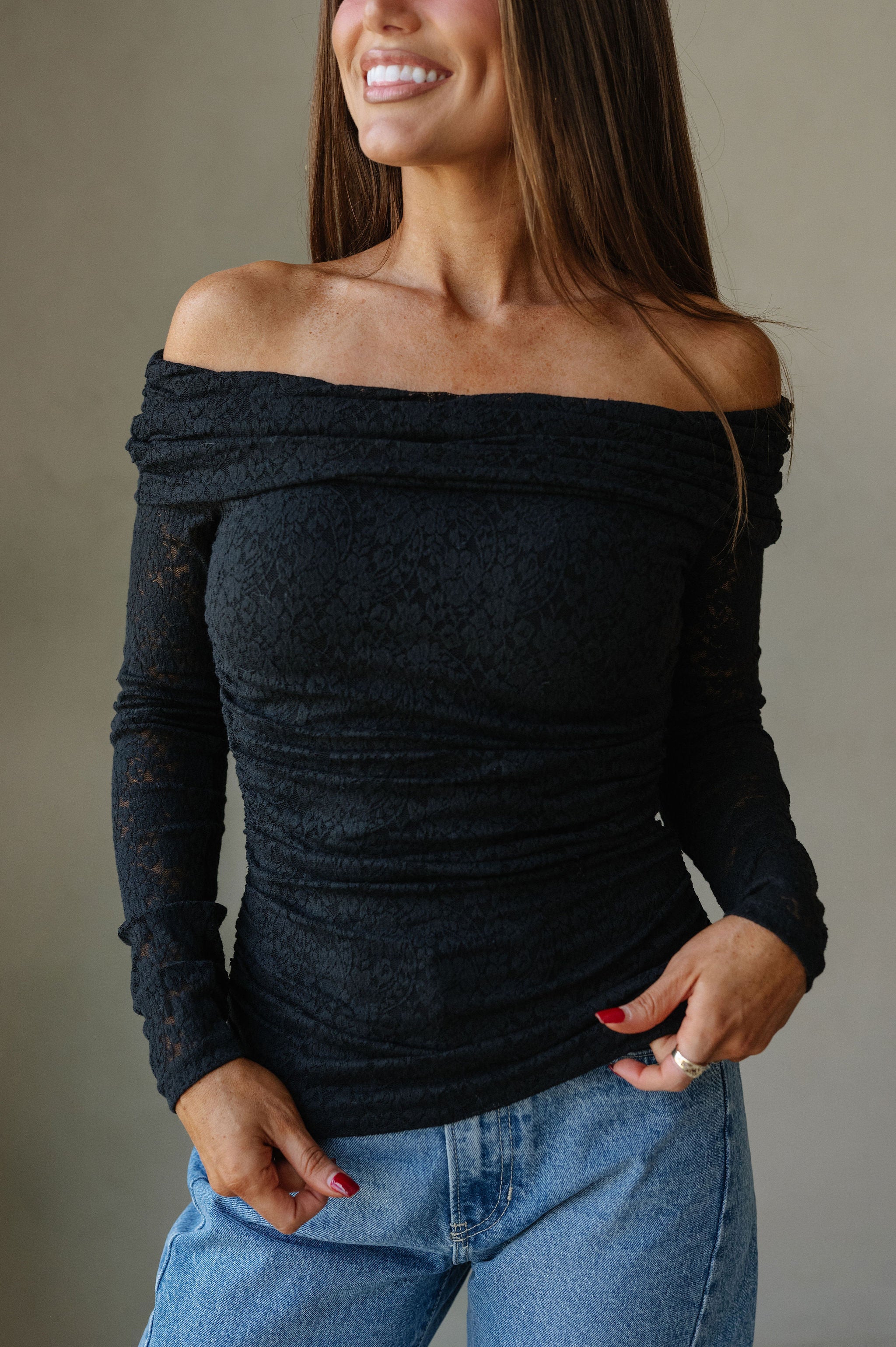 OTS Lace Top-Black