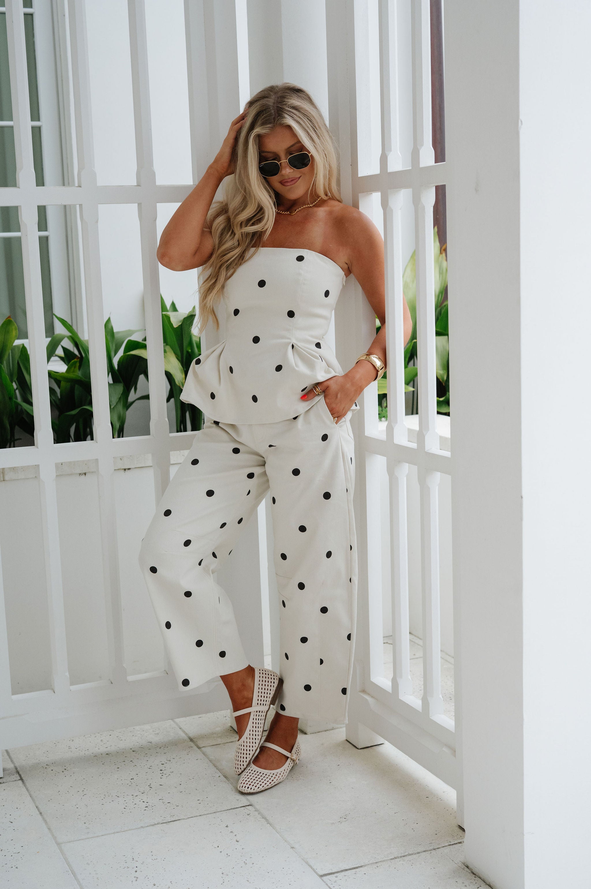Dani Pants Set-Polka Dot