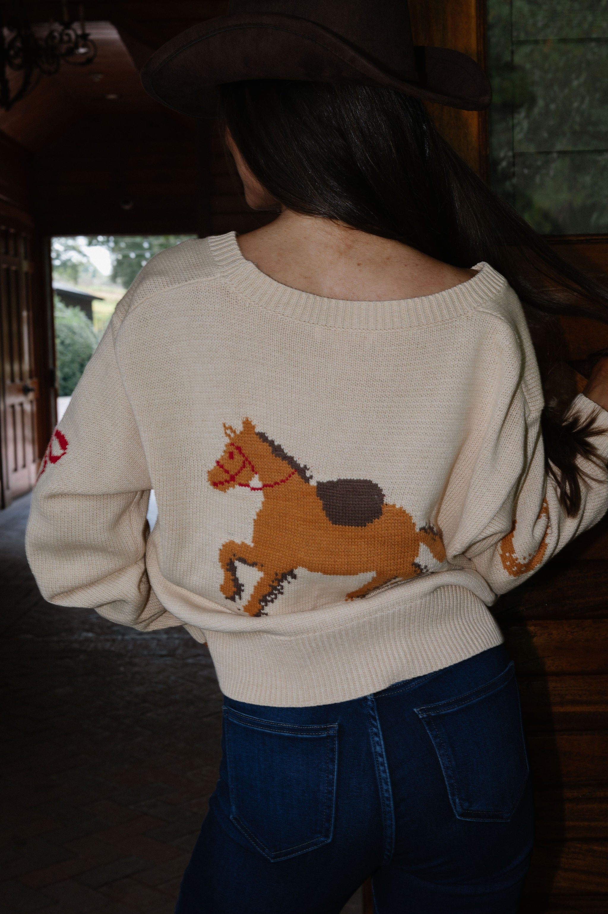 Horse Cardigan- Cream