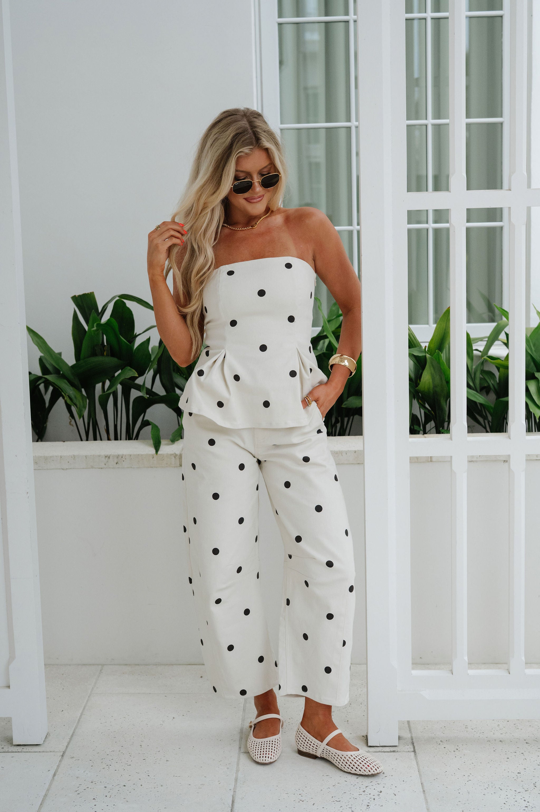 Dani Pants Set-Polka Dot