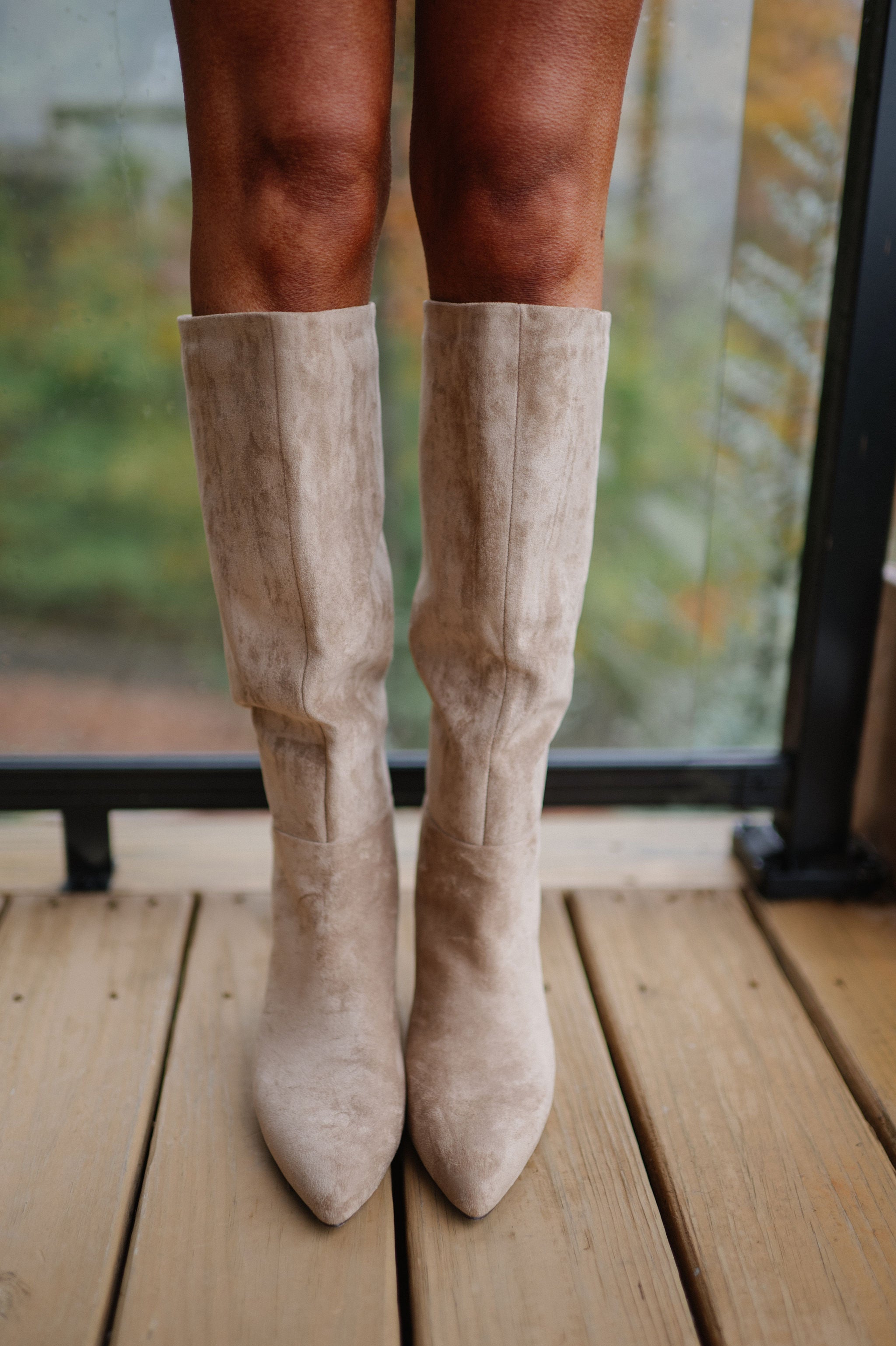 Sabrinna Suede Boots-Taupe