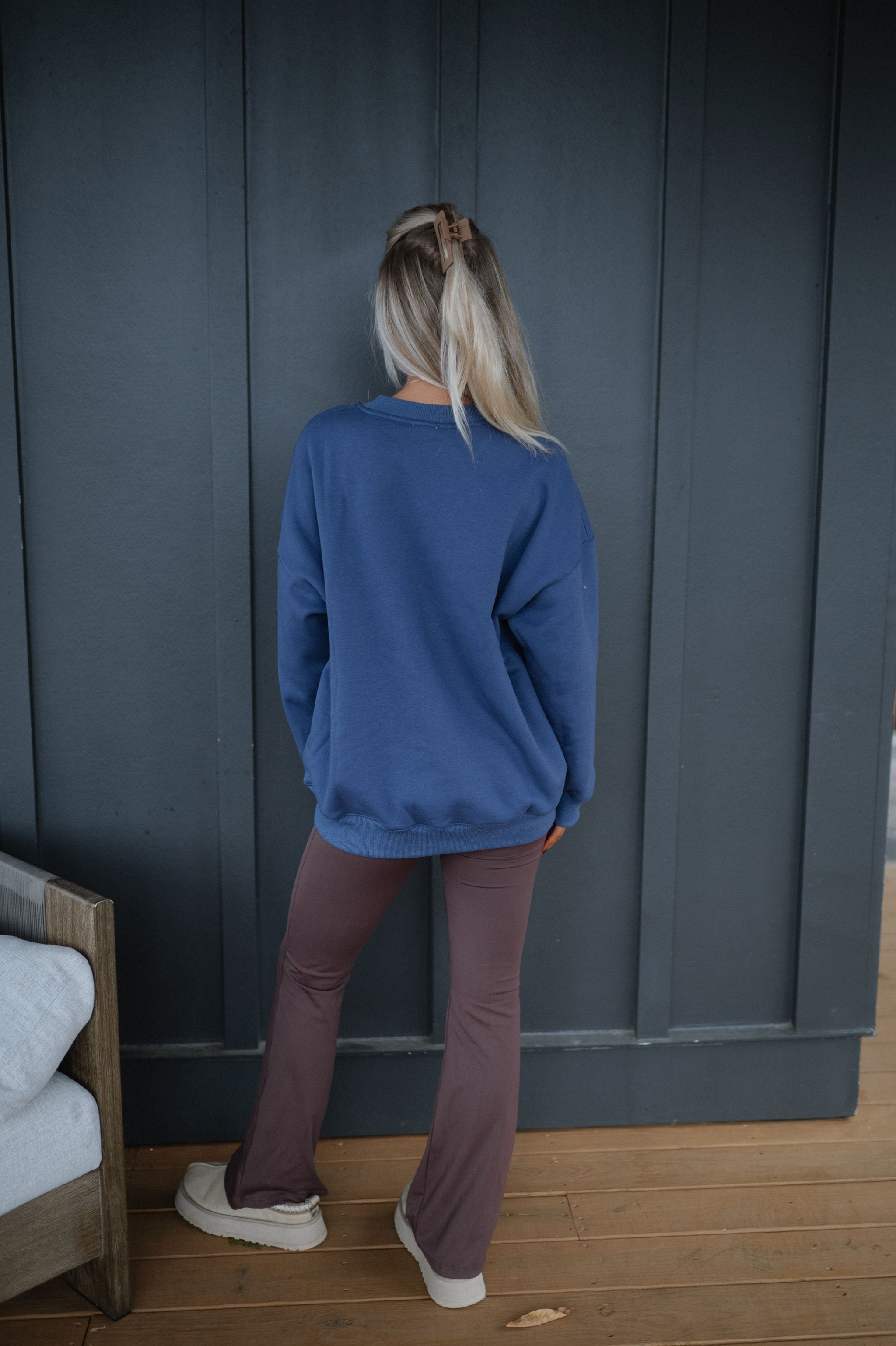 "Colorado" Oversized Sweatshirt-Navy Blue