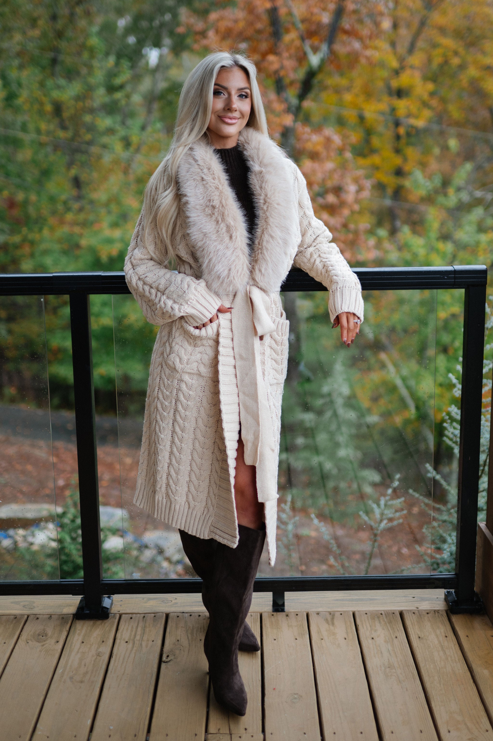 Jalen Sweater Cardigan-Beige