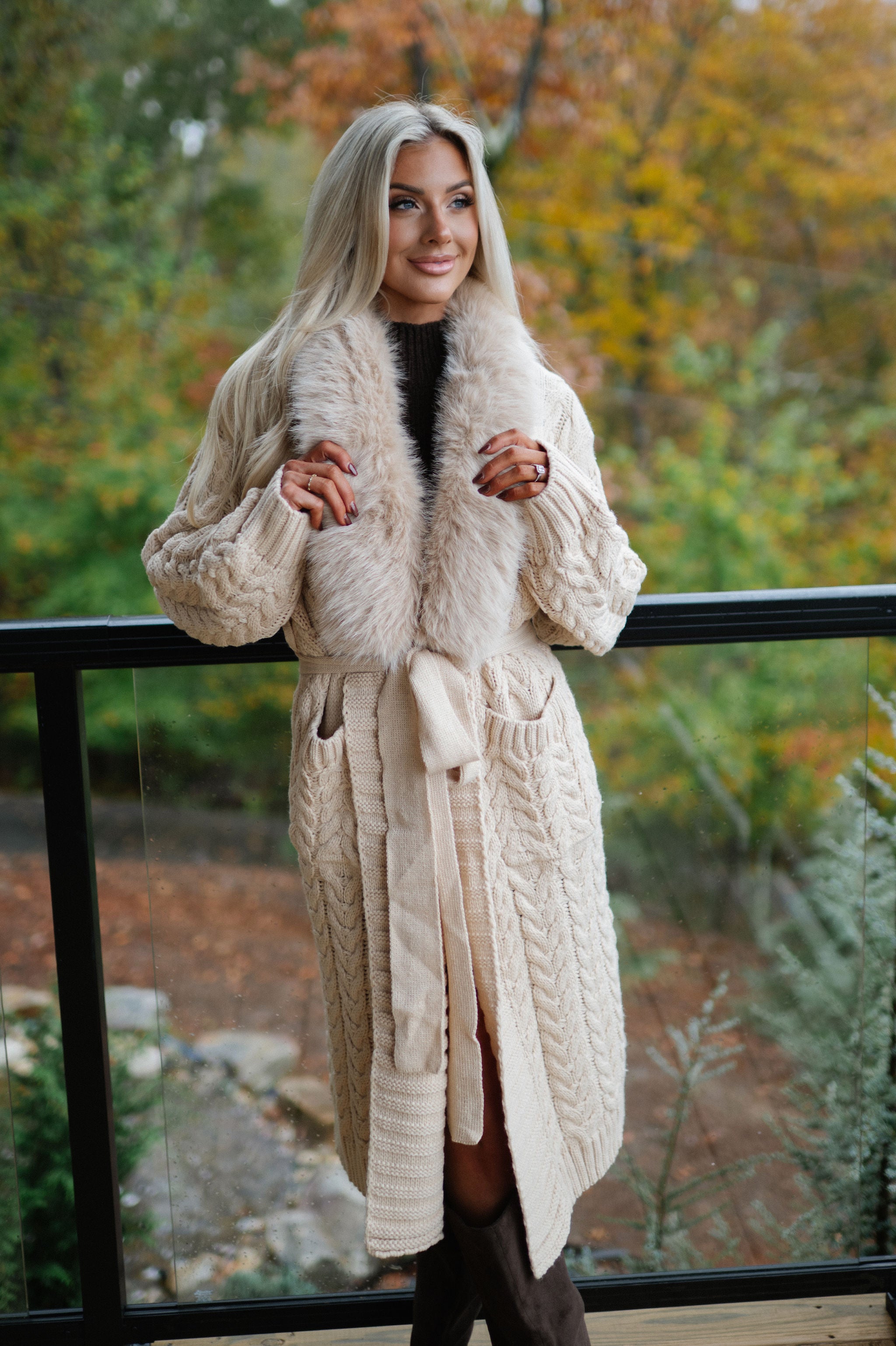 Jalen Sweater Cardigan-Beige