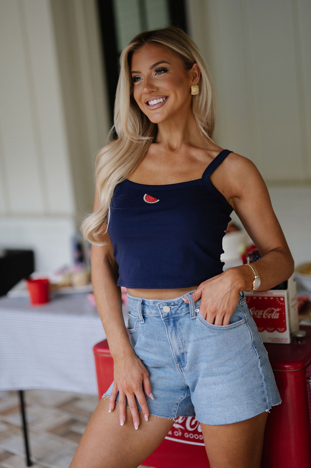 Watermelon Tank-Navy