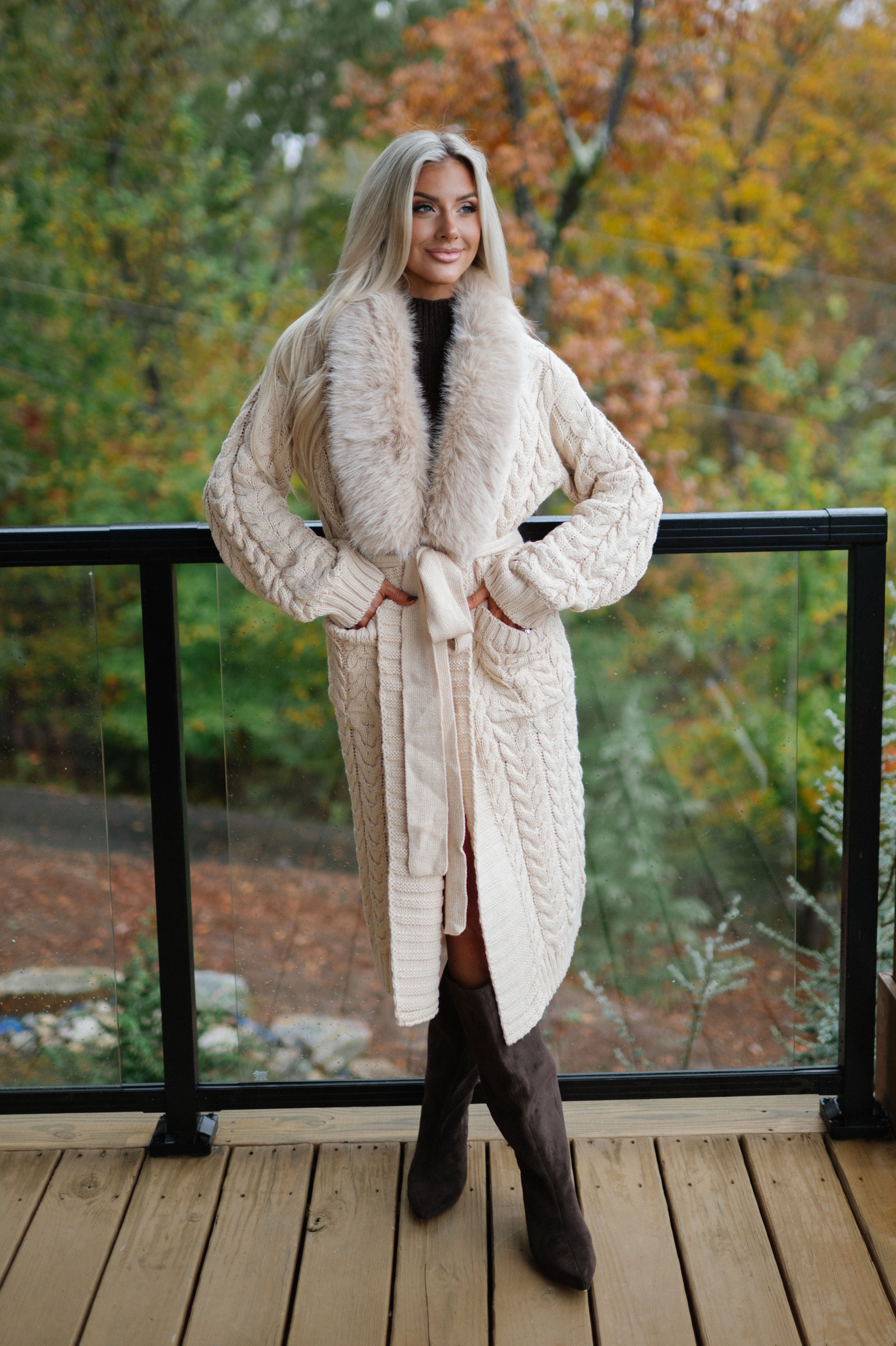 Jalen Sweater Cardigan-Beige