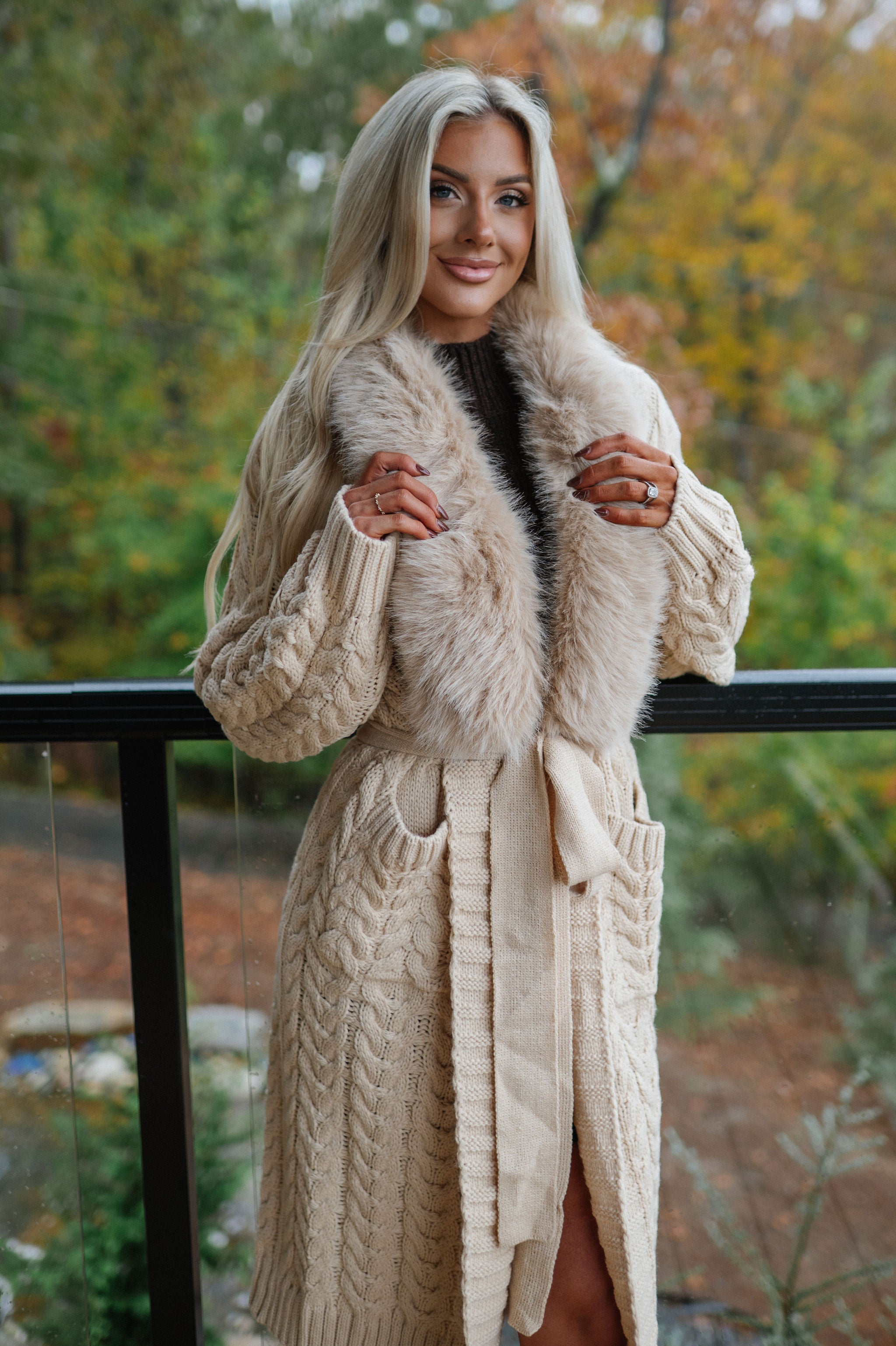 Jalen Sweater Cardigan-Beige