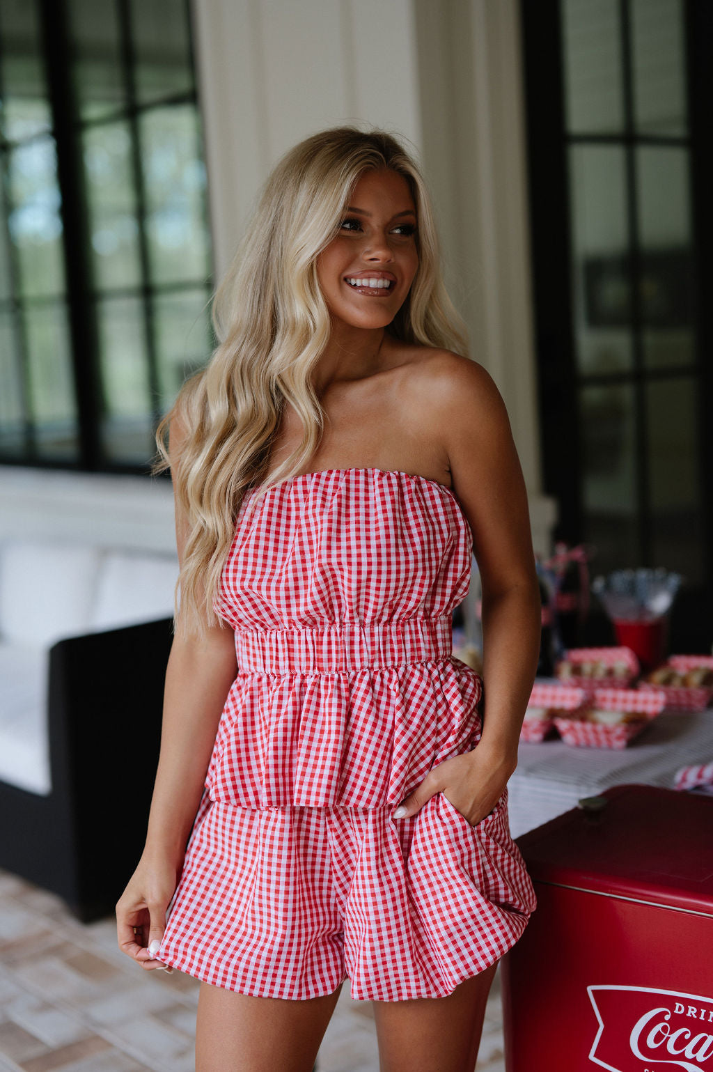 Gigi Gingham Set-Red