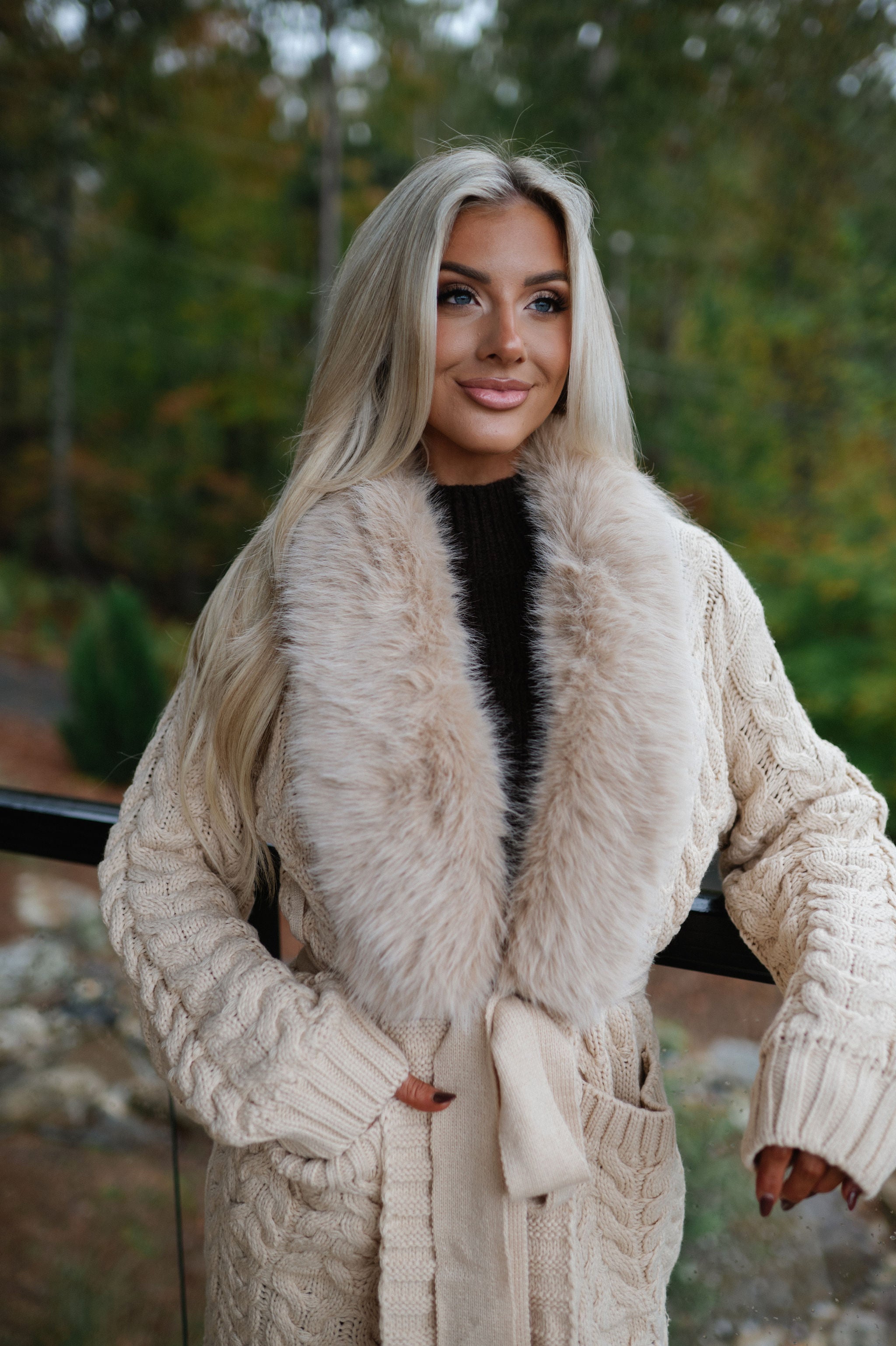 Jalen Sweater Cardigan-Beige