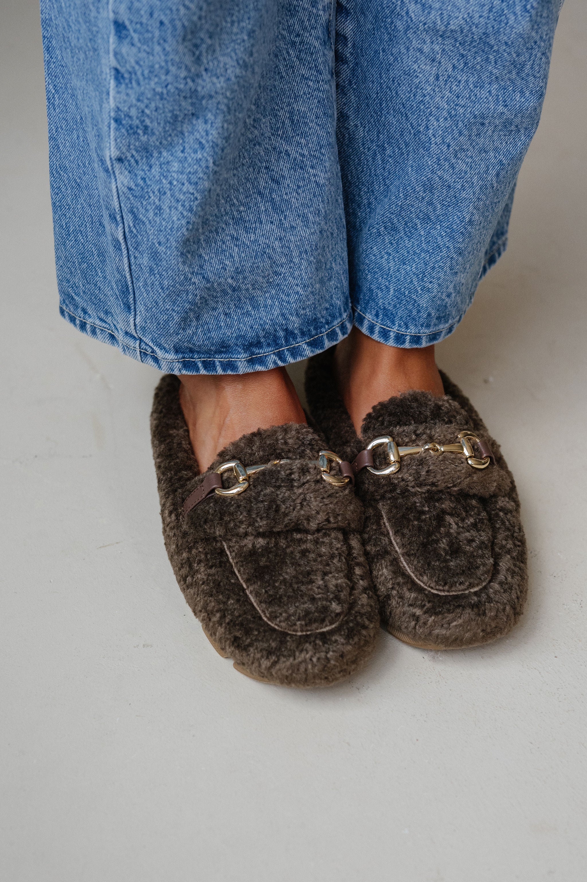 Coco Shearling Mule-Chocolate