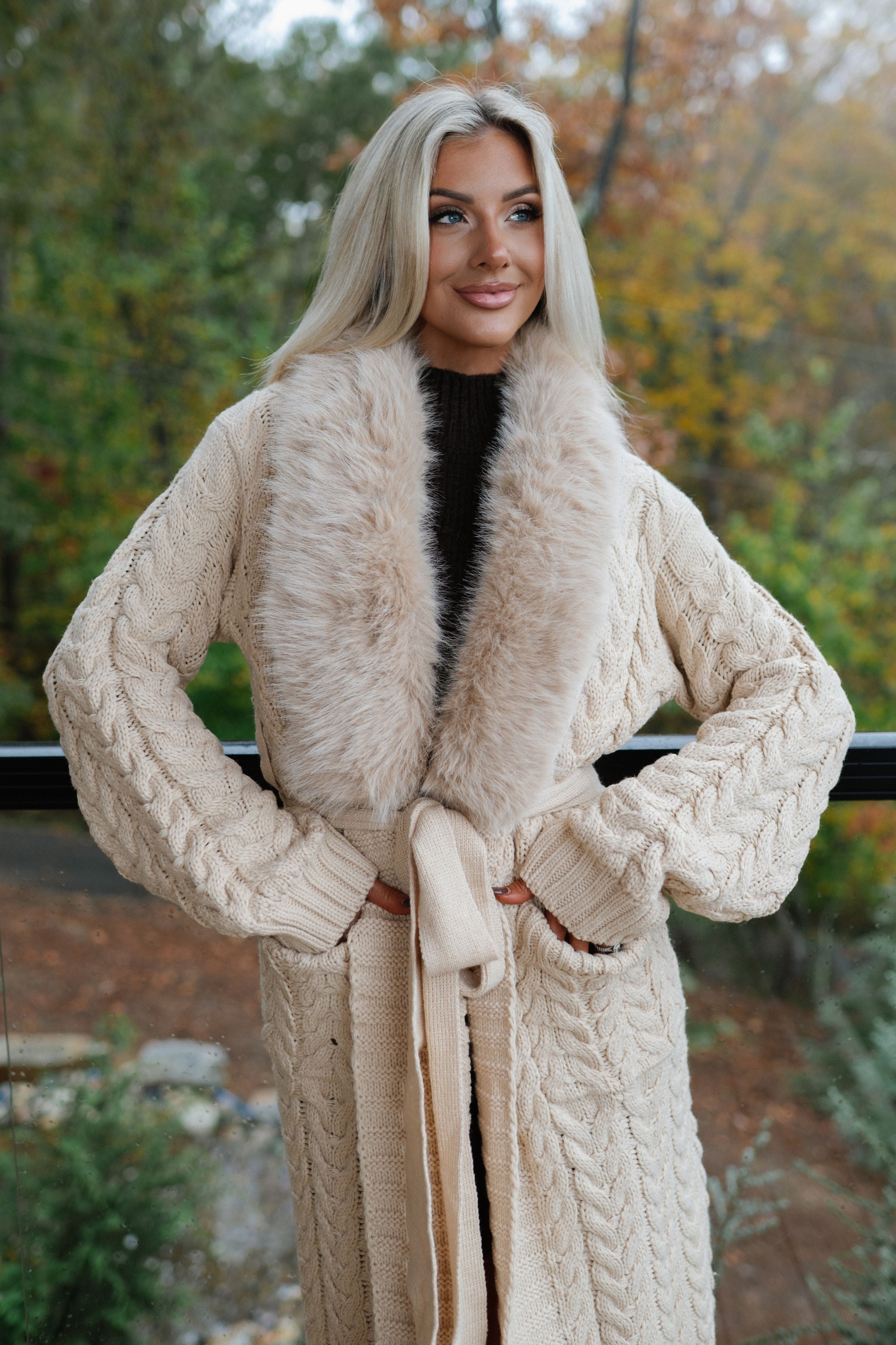 Jalen Sweater Cardigan-Beige