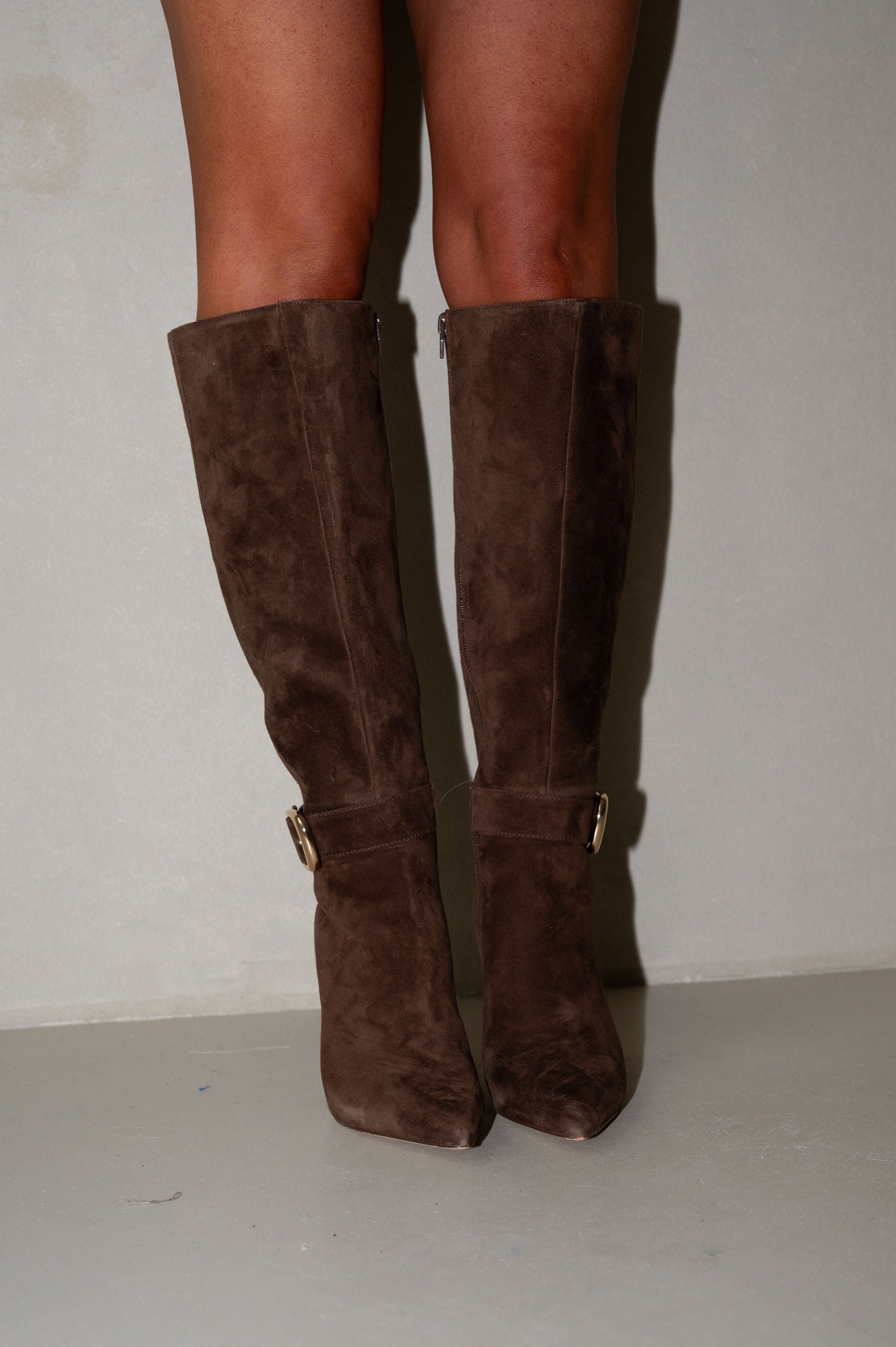 Kinzy Suede Boots-Dark Brown/Dolce Vita