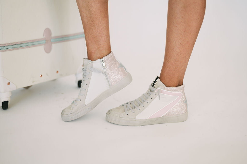 Champagne glitter sneakers sale