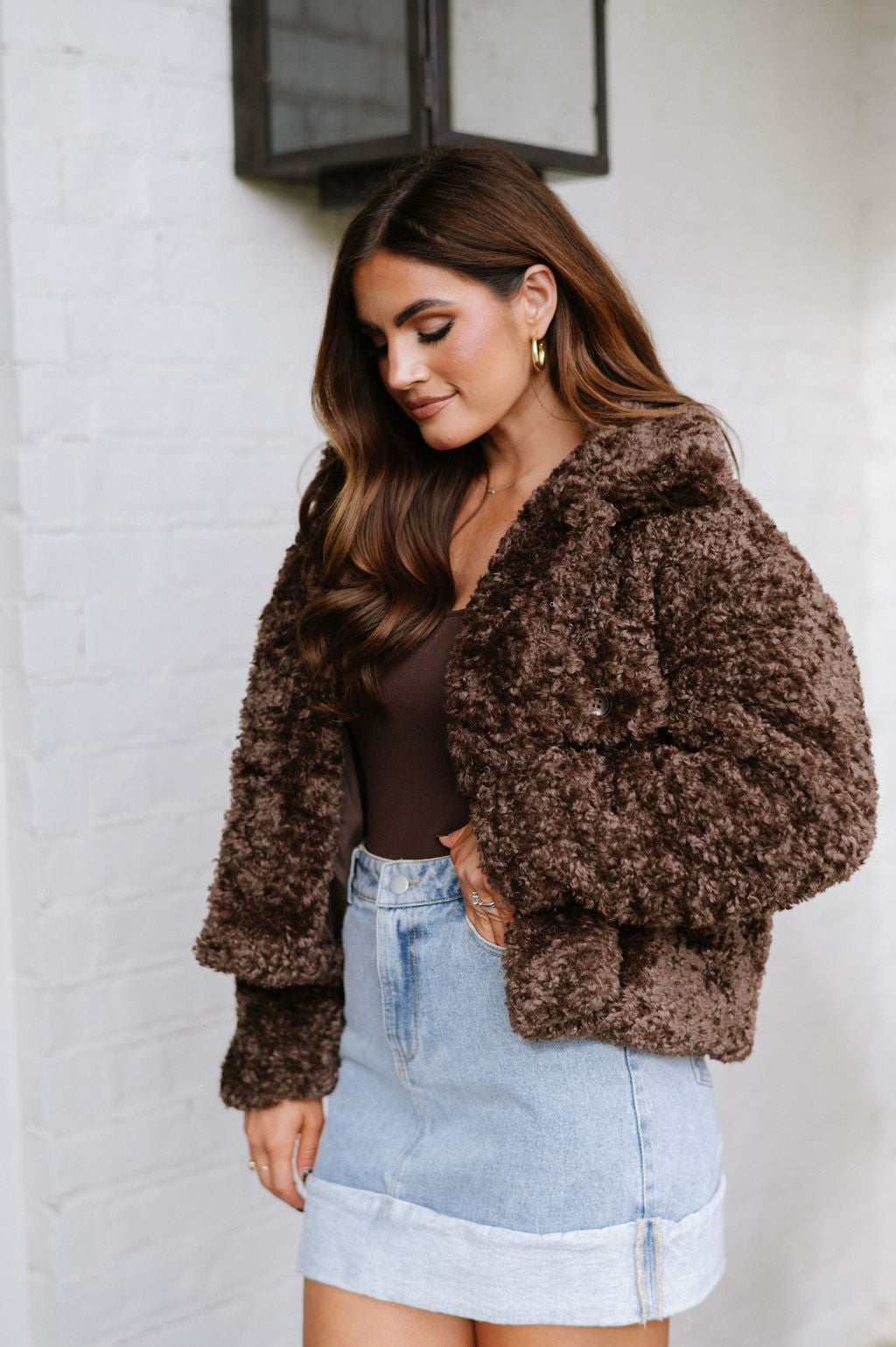 Doorbuster! Harvey Teddy Jacket-Cocoa Brown