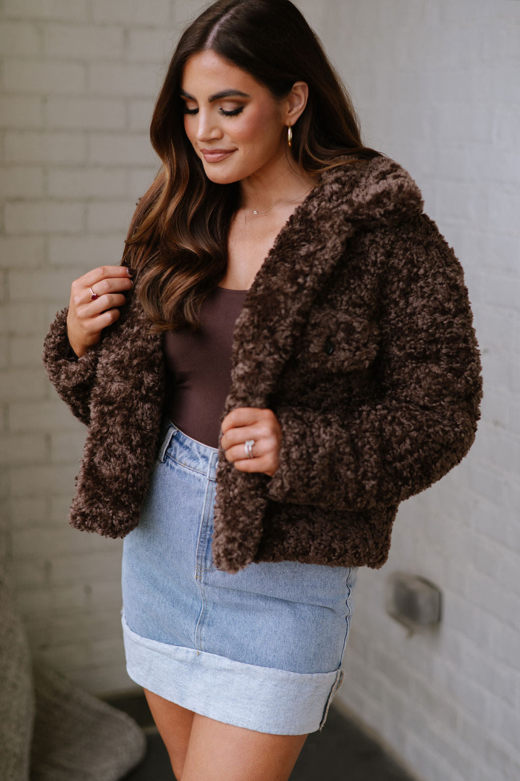 Doorbuster! Harvey Teddy Jacket-Cocoa Brown