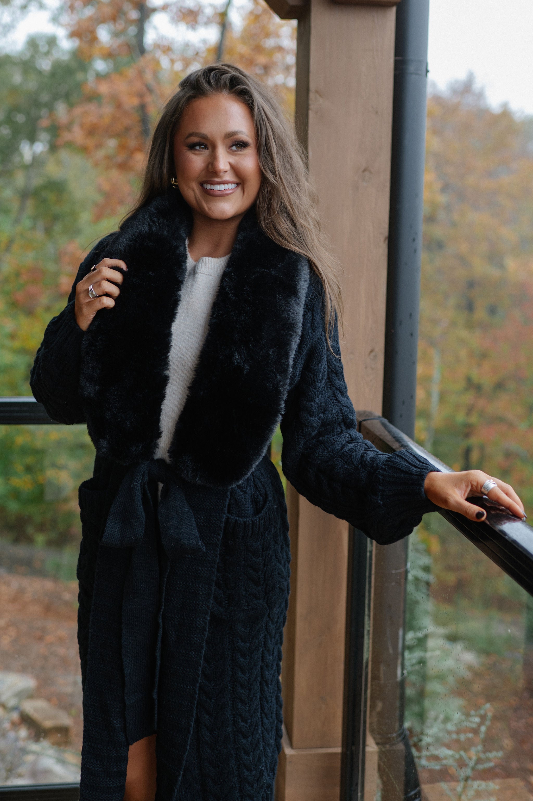 Jalen Sweater Cardigan-Black