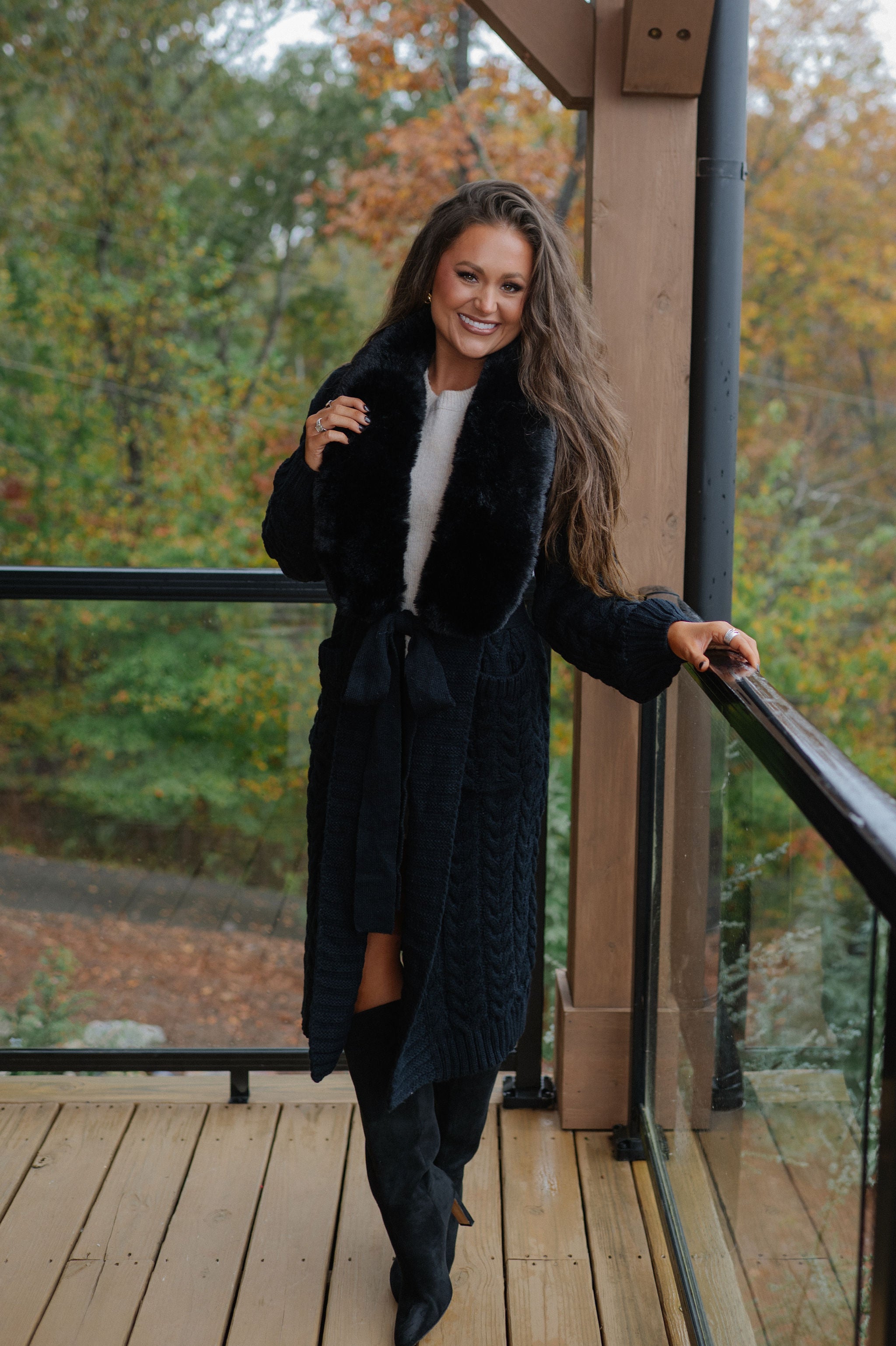 Jalen Sweater Cardigan-Black