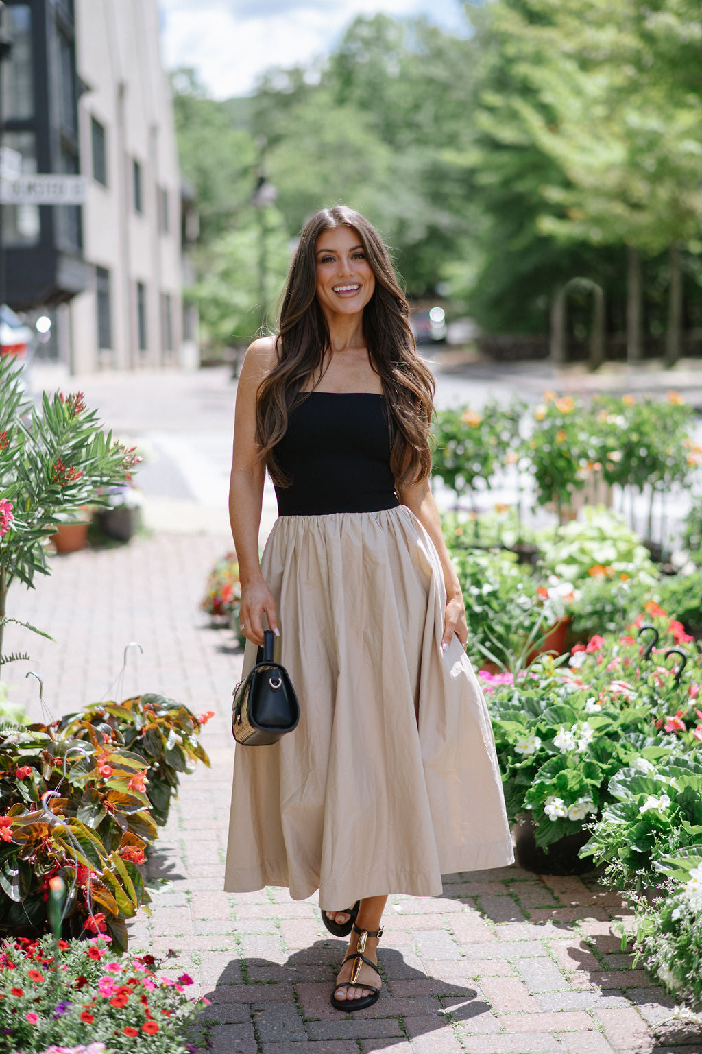 Madelyn Strapless Midi Dress- Black
