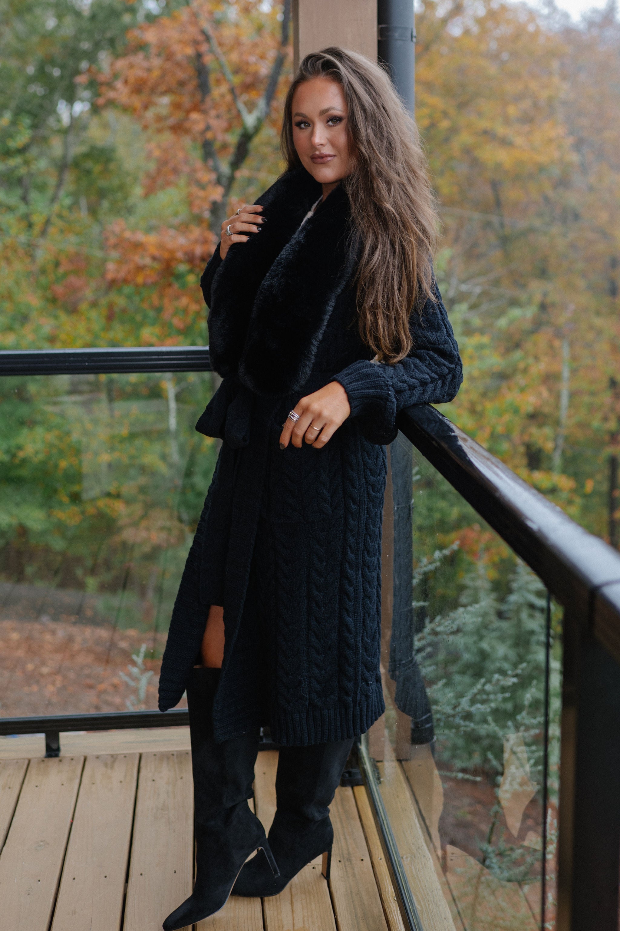 Jalen Sweater Cardigan-Black