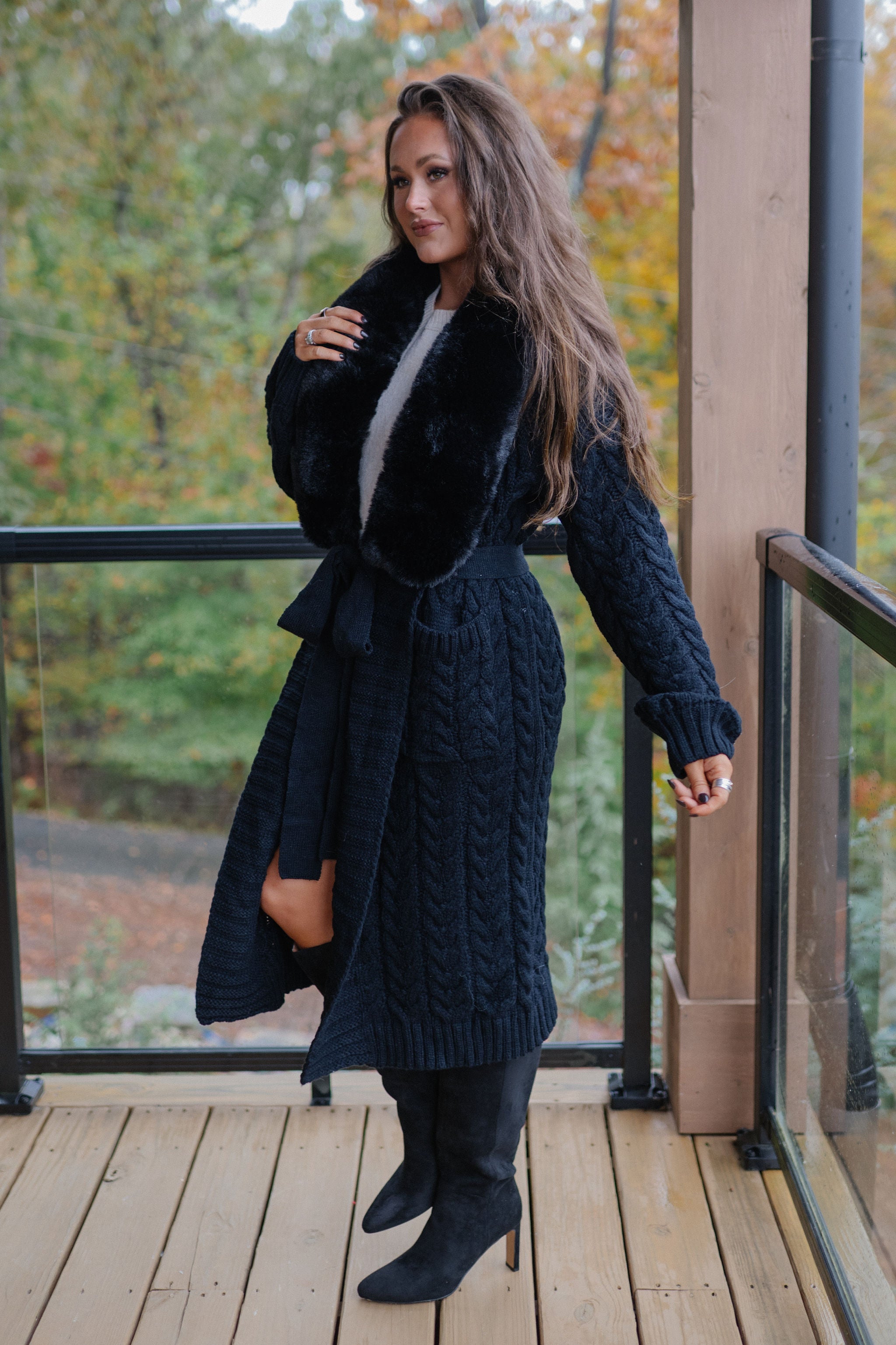 Jalen Sweater Cardigan-Black