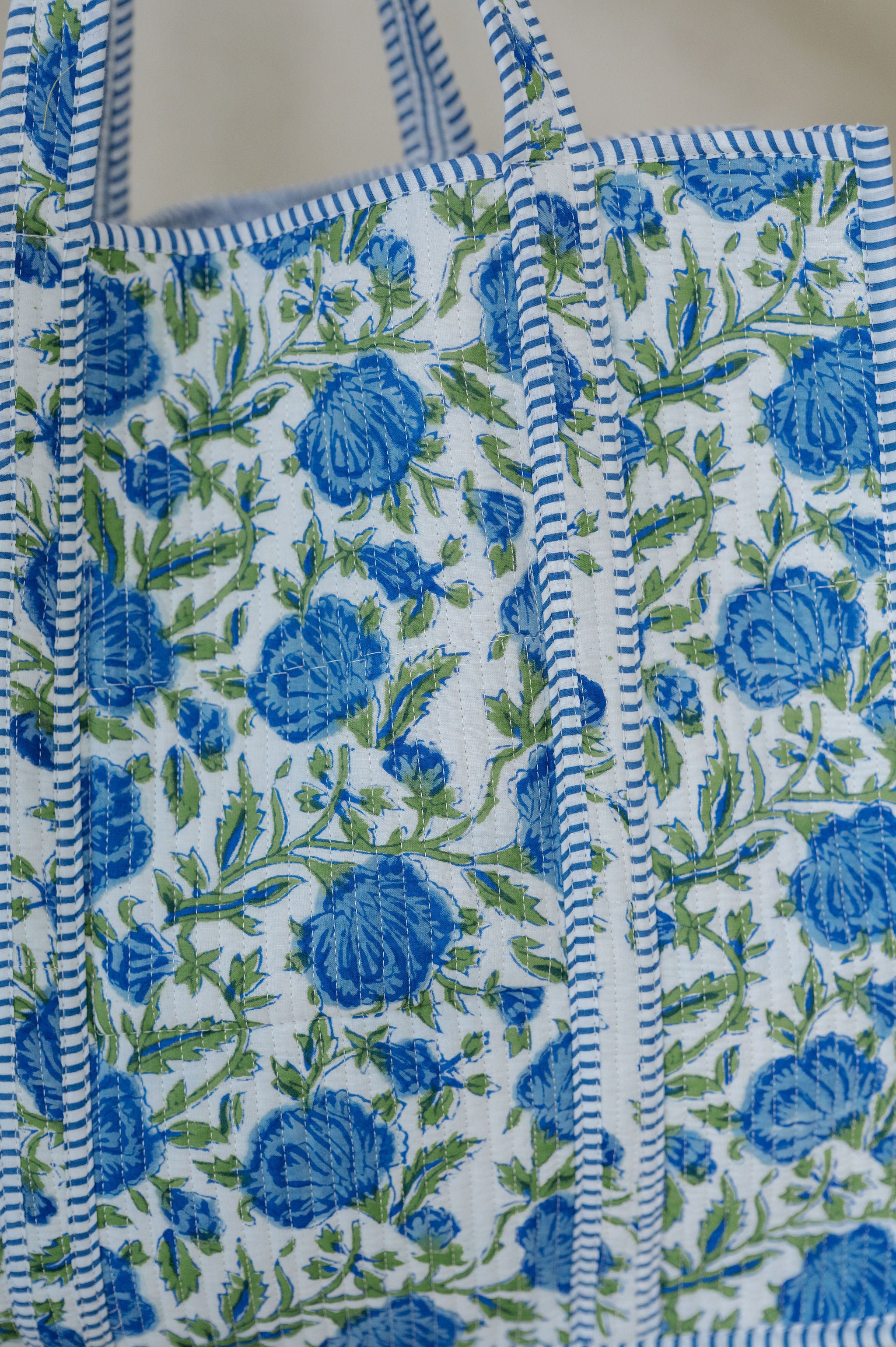 Posie XL Floral Tote Bag-Blue