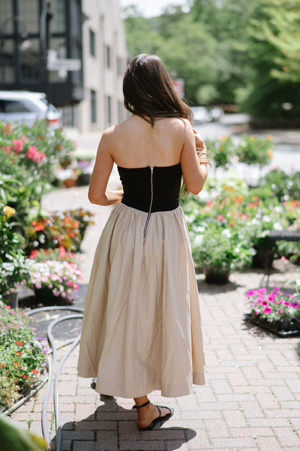Madelyn Strapless Midi Dress- Black