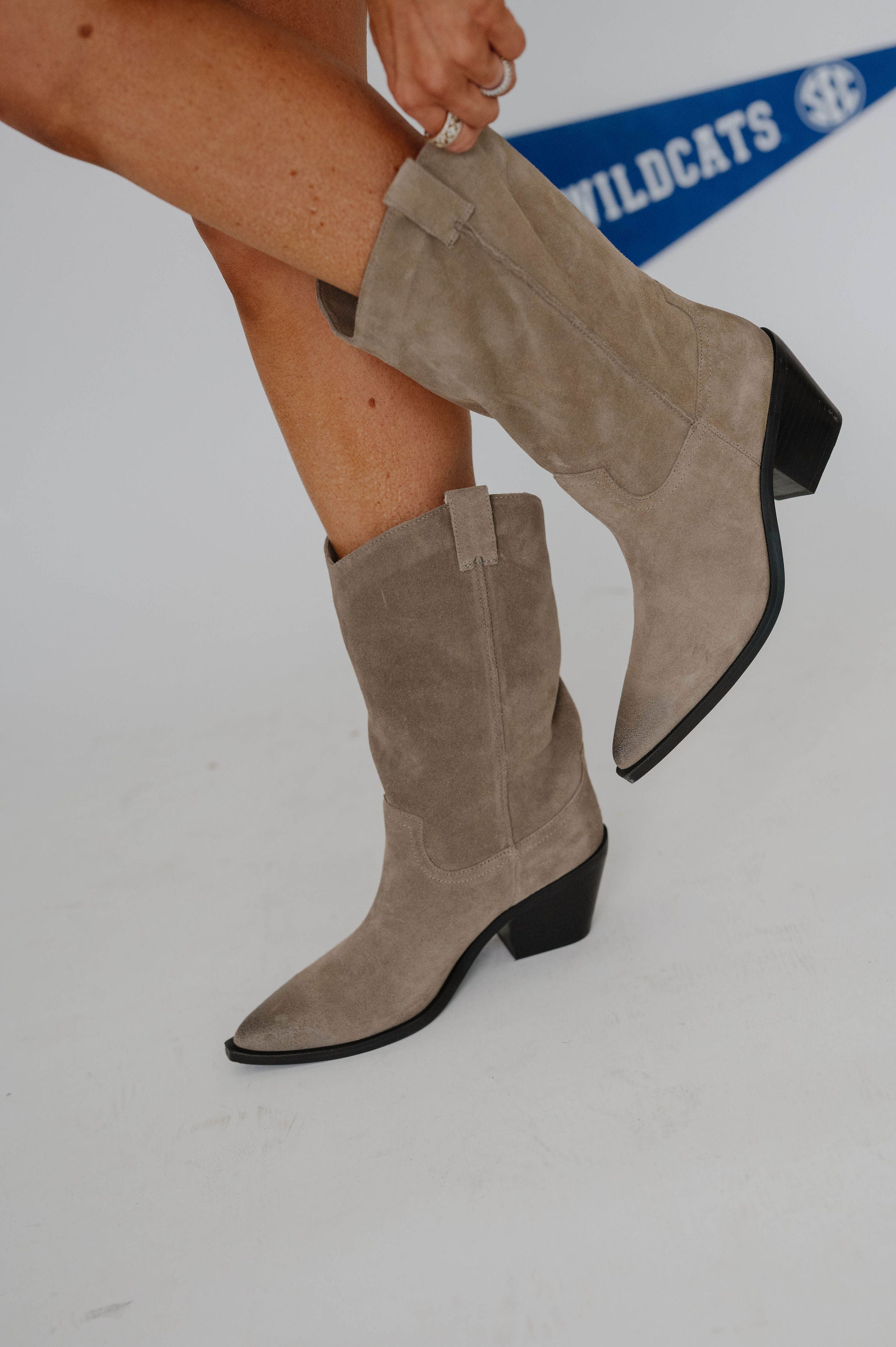 Stetson Boots-Taupe Suede