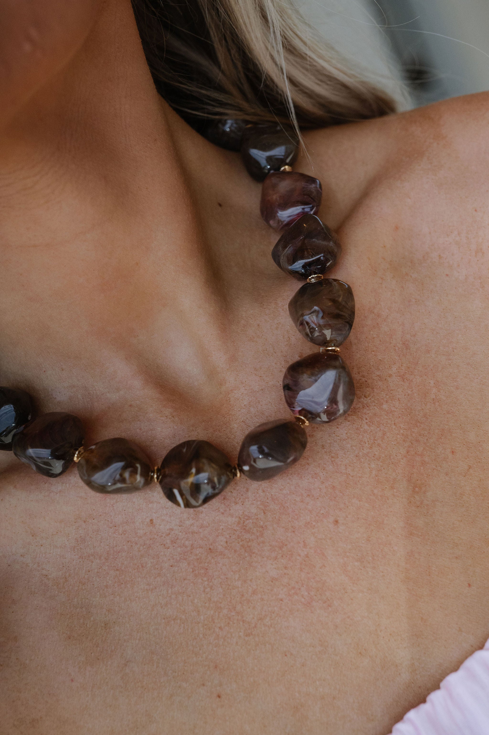 Shelby Necklace-Brown