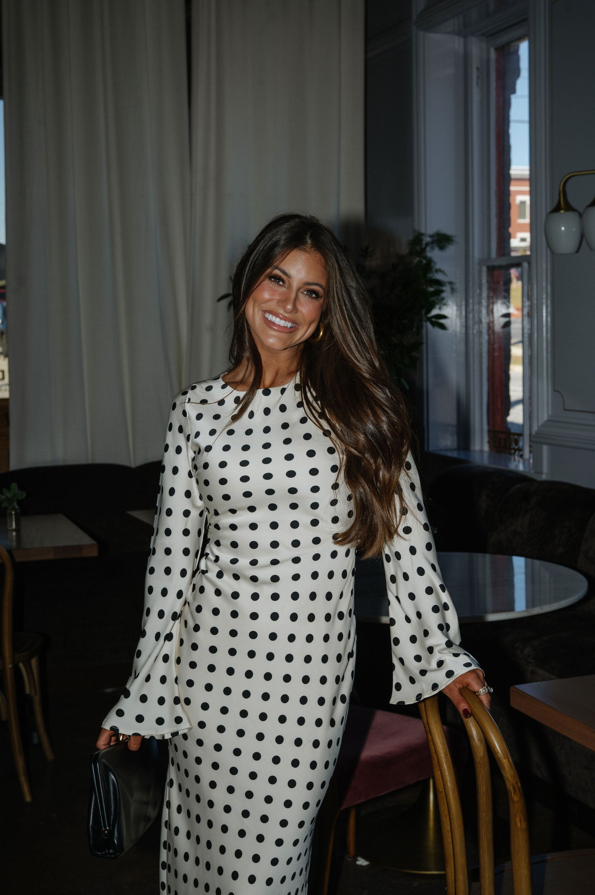 Polka Dot Maxi Dress-Ivory