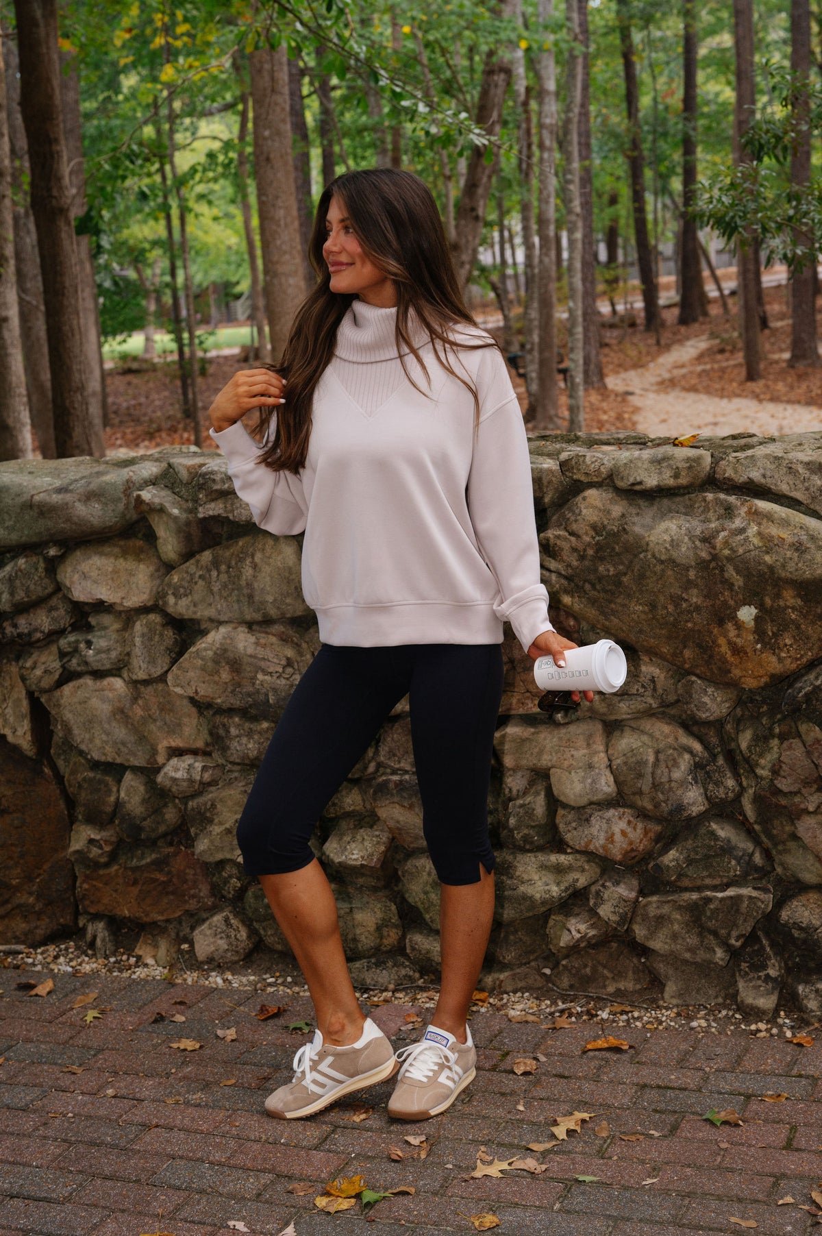 Avery Scuba Turtleneck-Mocha Cream