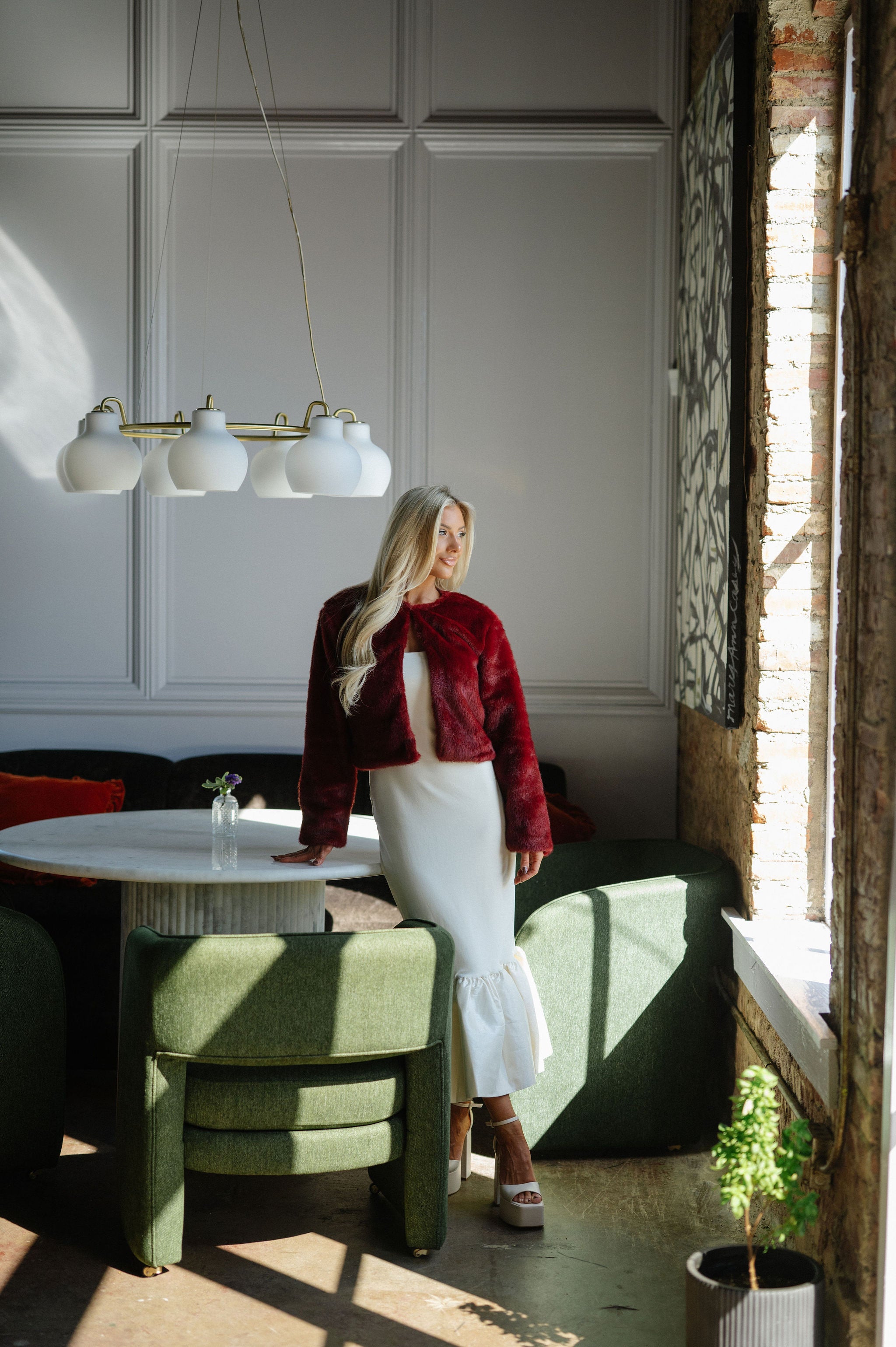 Lewis Cropped Jacket-Wine