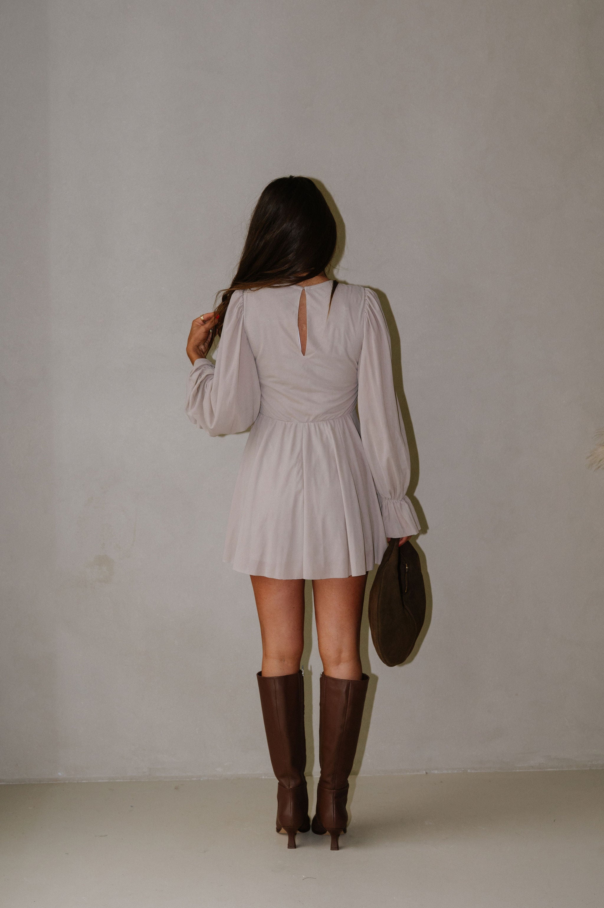 Hadleigh Ruffles Romper Dress-Stone