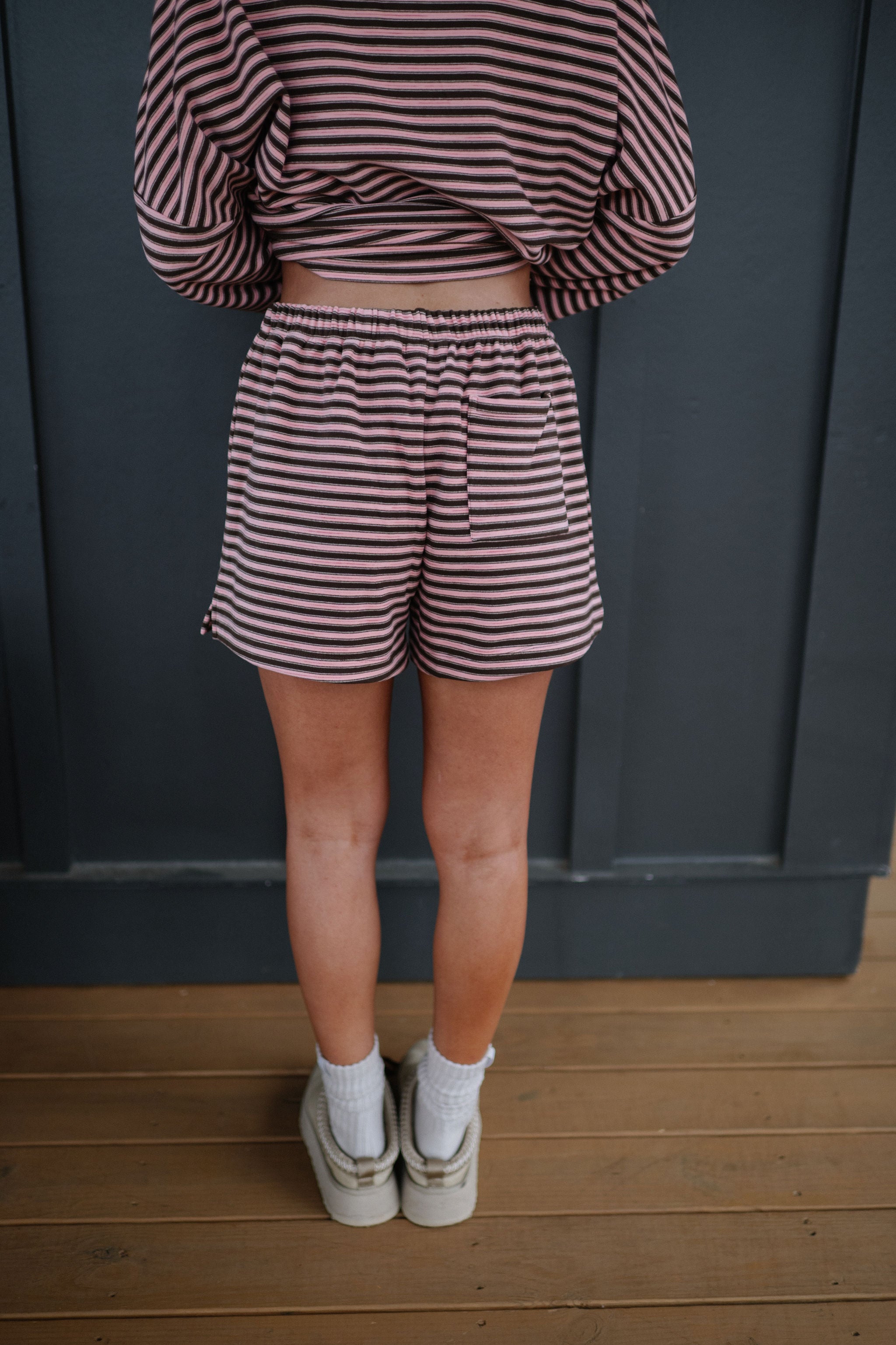 Kit Striped Shorts Set-Pink