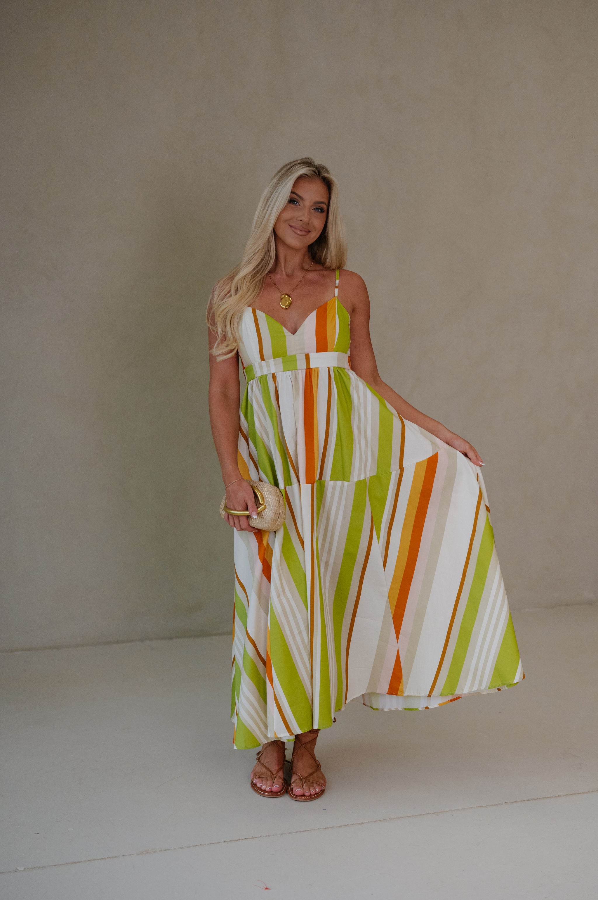 Vivi Midi Dress-Cream/Multi