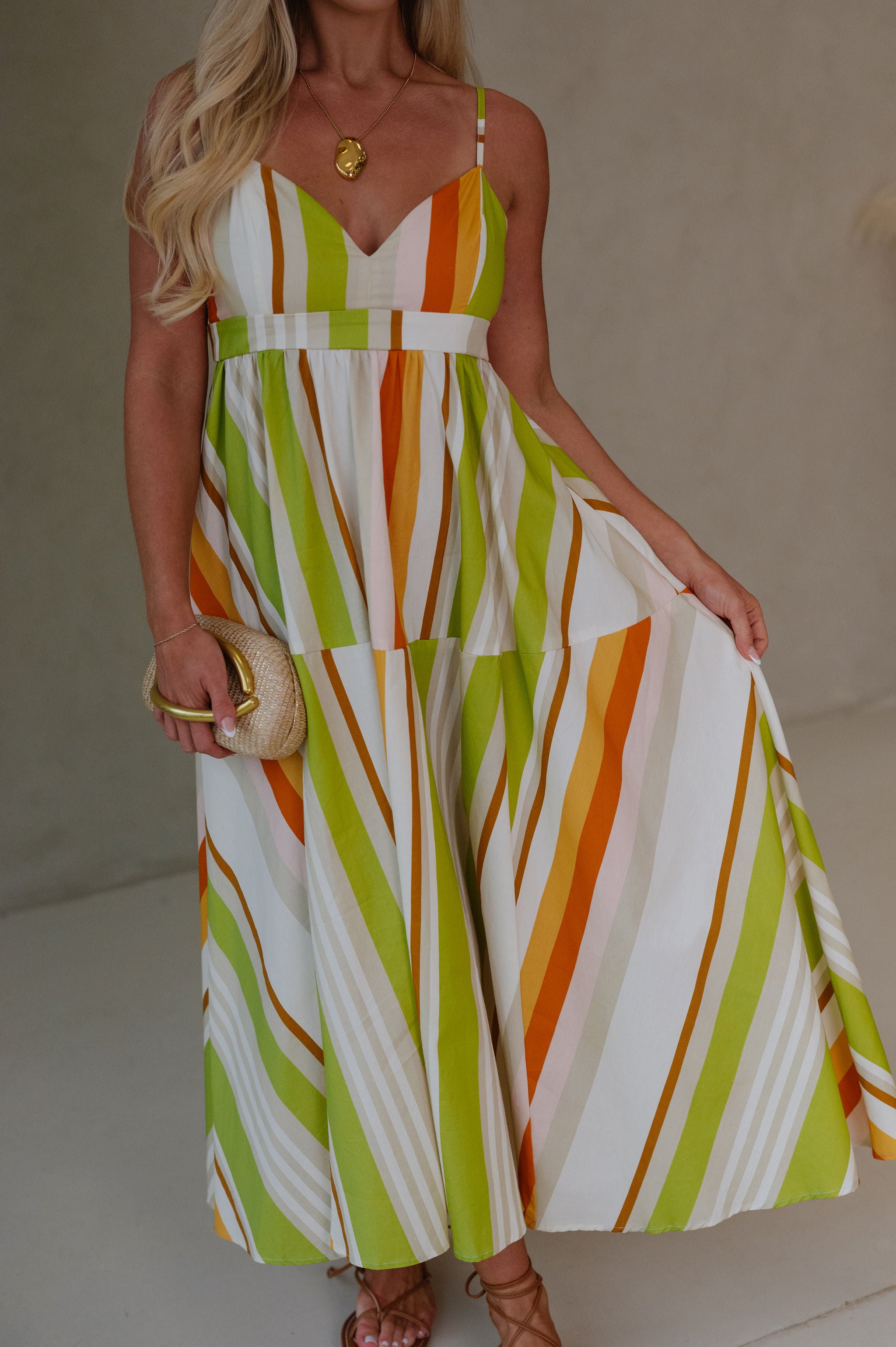 Vivi Midi Dress-Cream/Multi