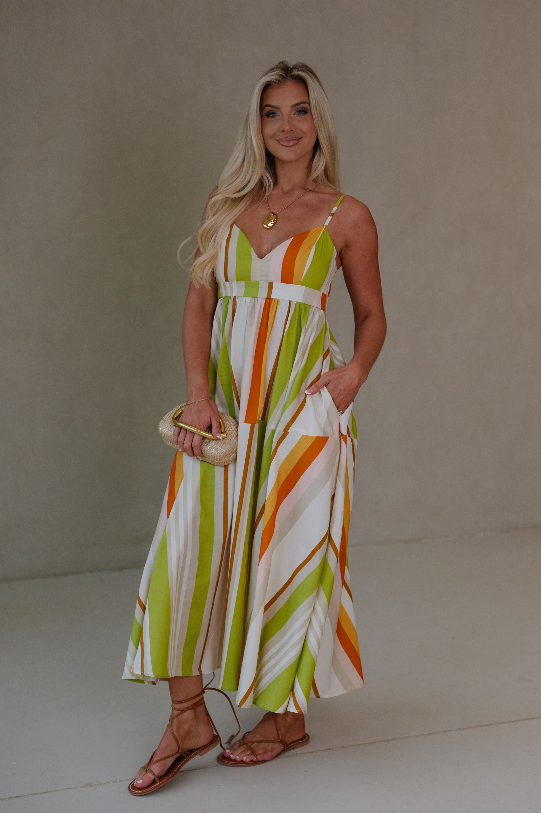 Vivi Midi Dress-Cream/Multi