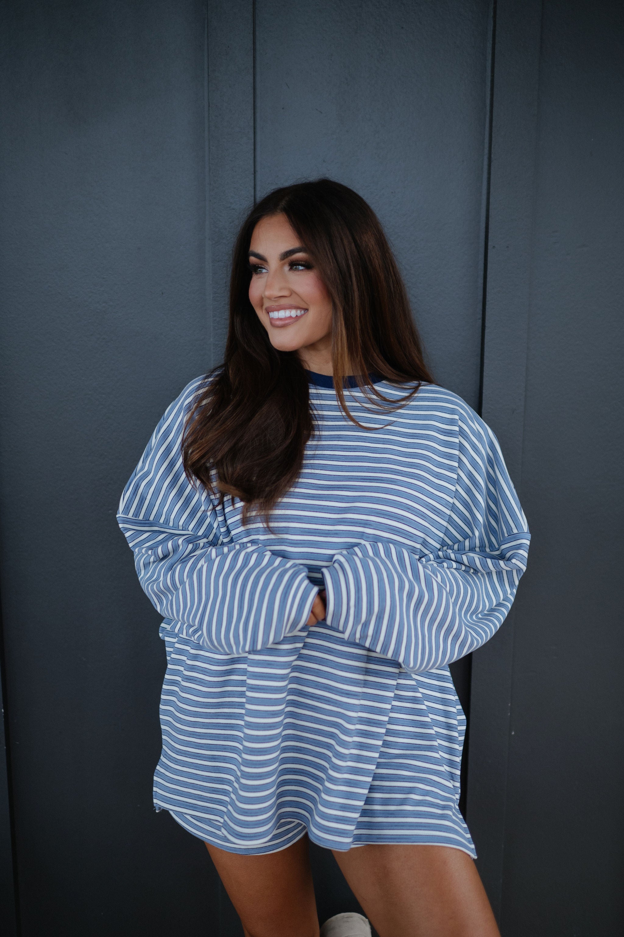 Kit Striped Shorts Set-Blue