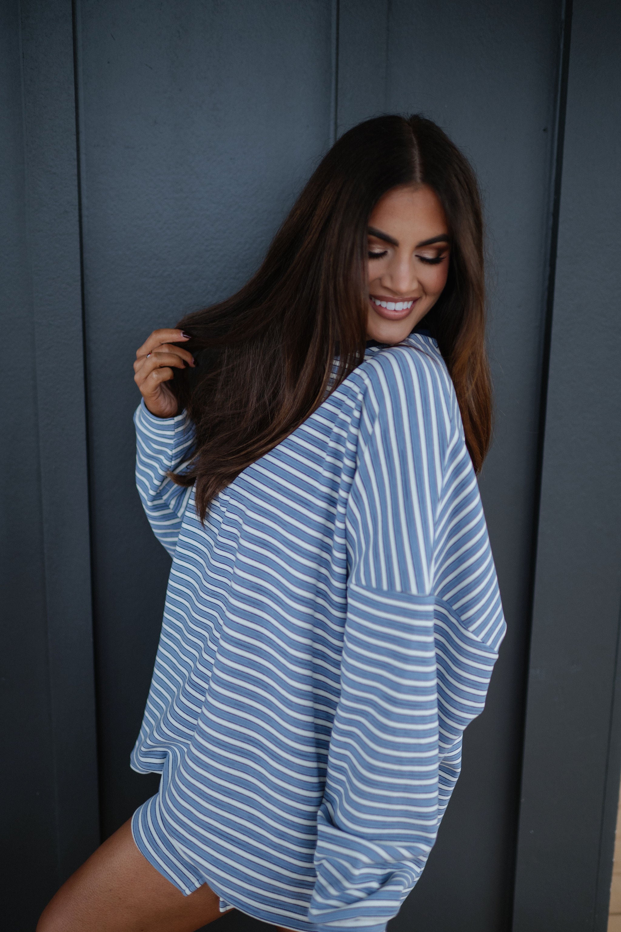 Kit Striped Shorts Set-Blue