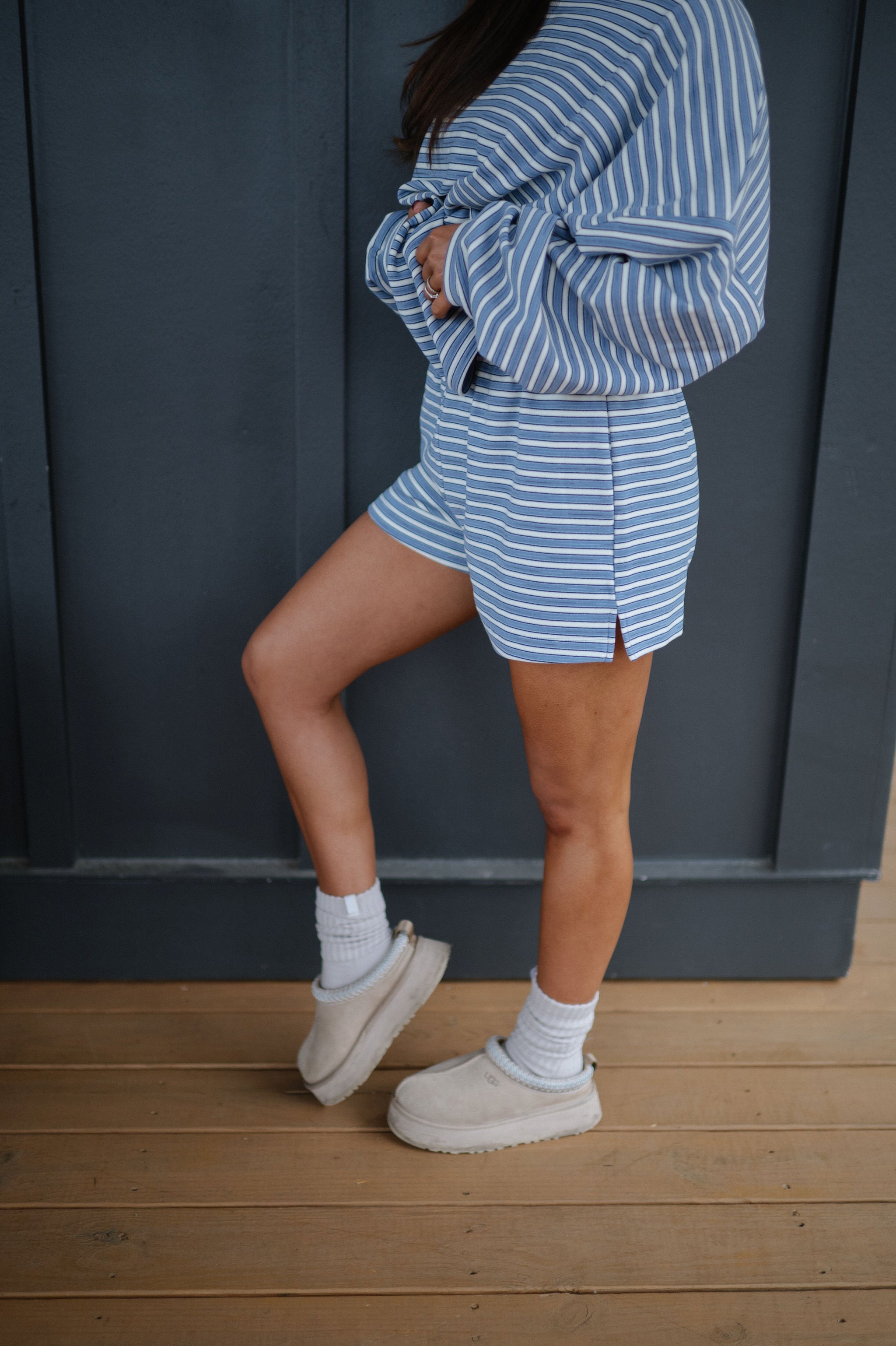 Kit Striped Shorts Set-Blue