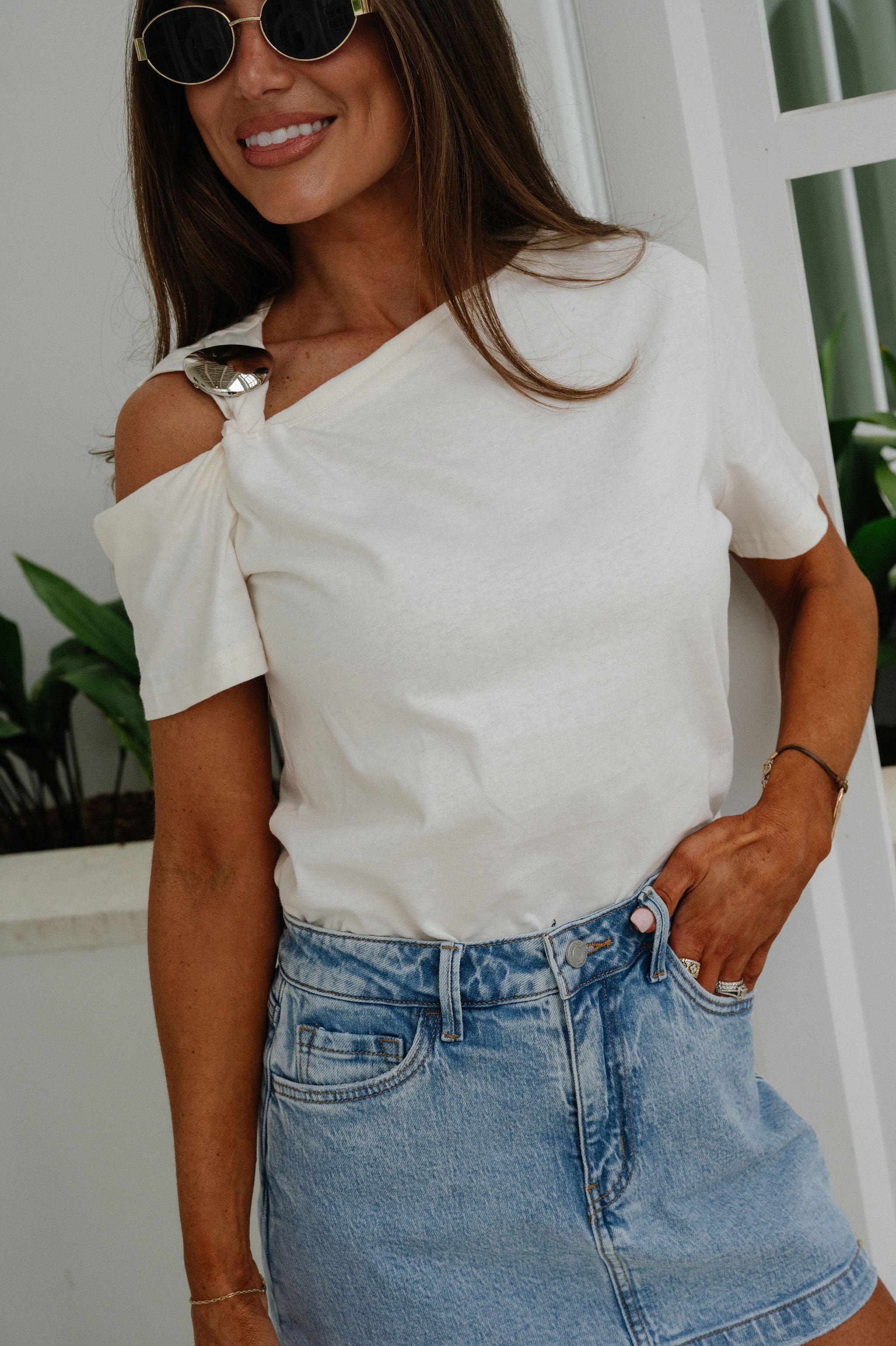 Rowan Top-Egret White