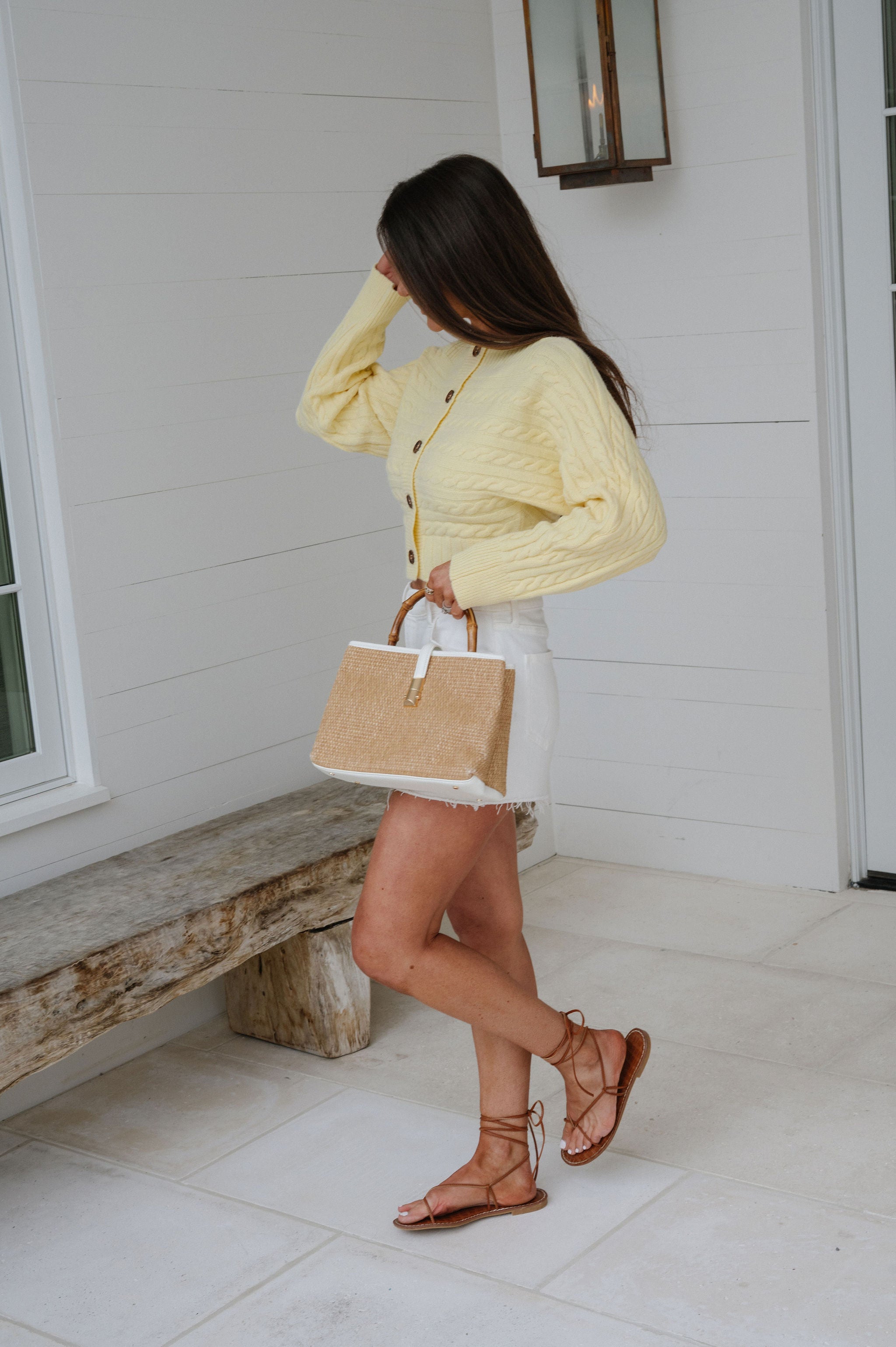 OTS Button Down Sweater Top-Yellow