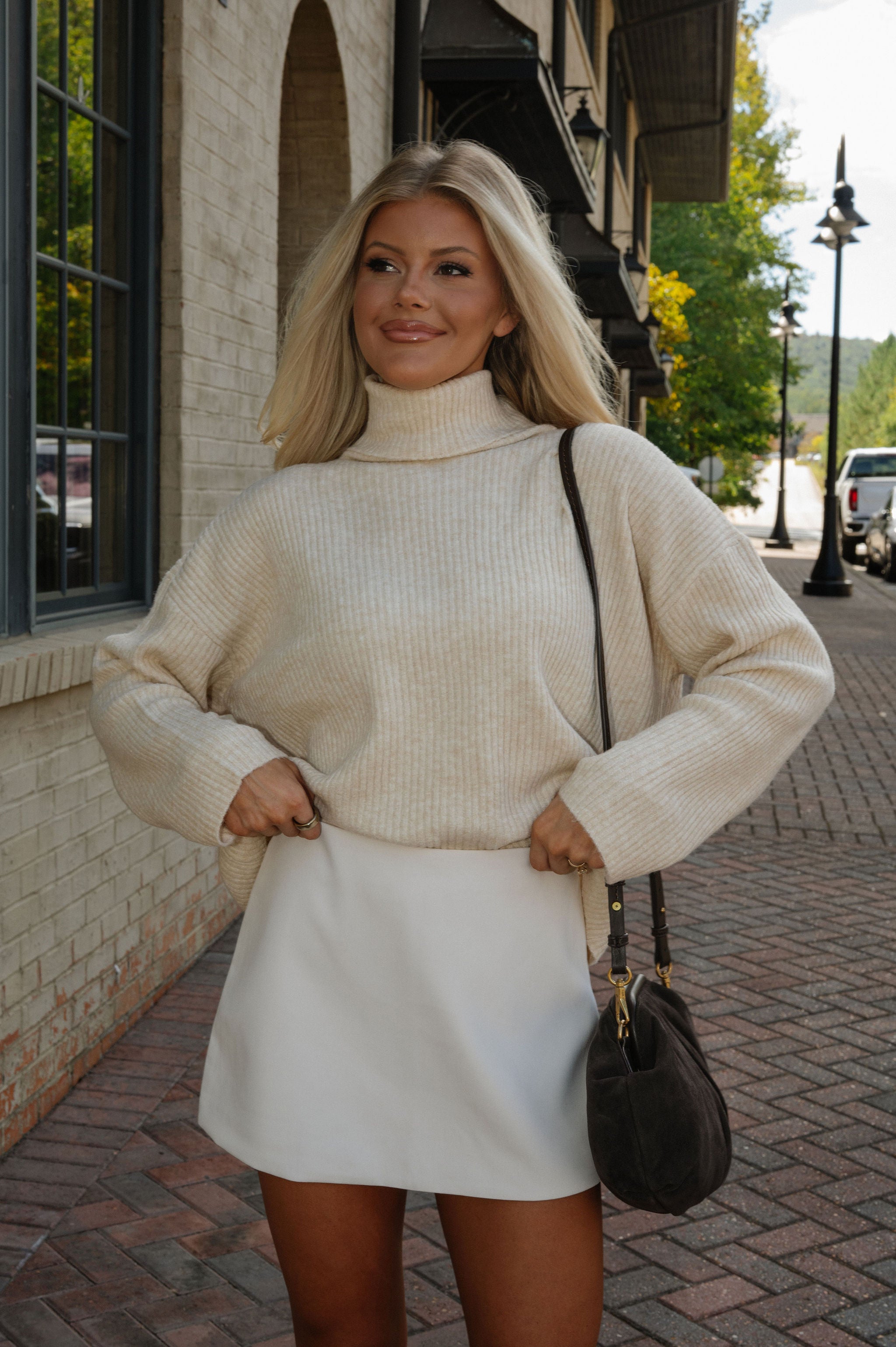 Melrose Turtleneck Sweater-Cream