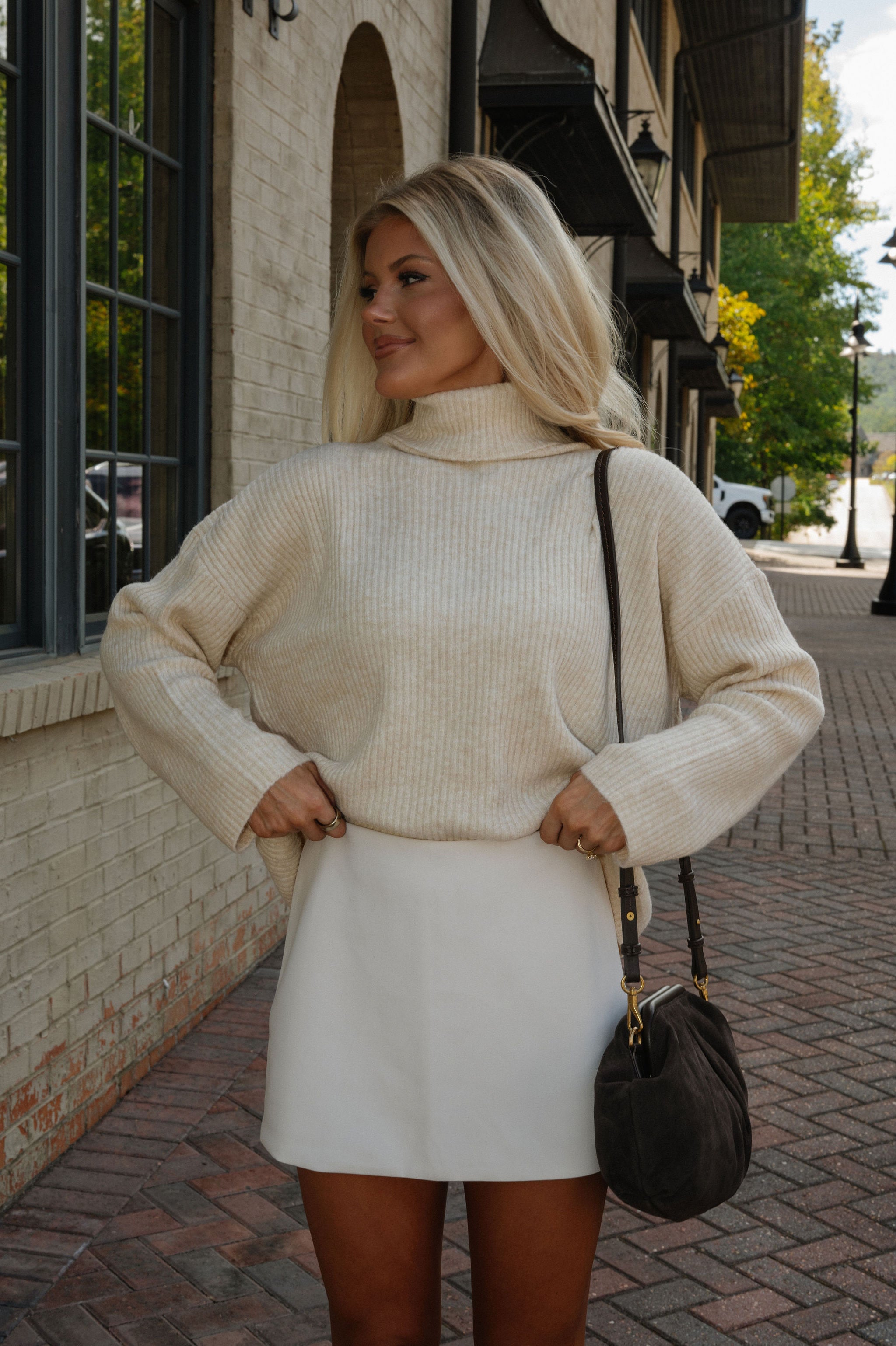 Melrose Turtleneck Sweater-Cream