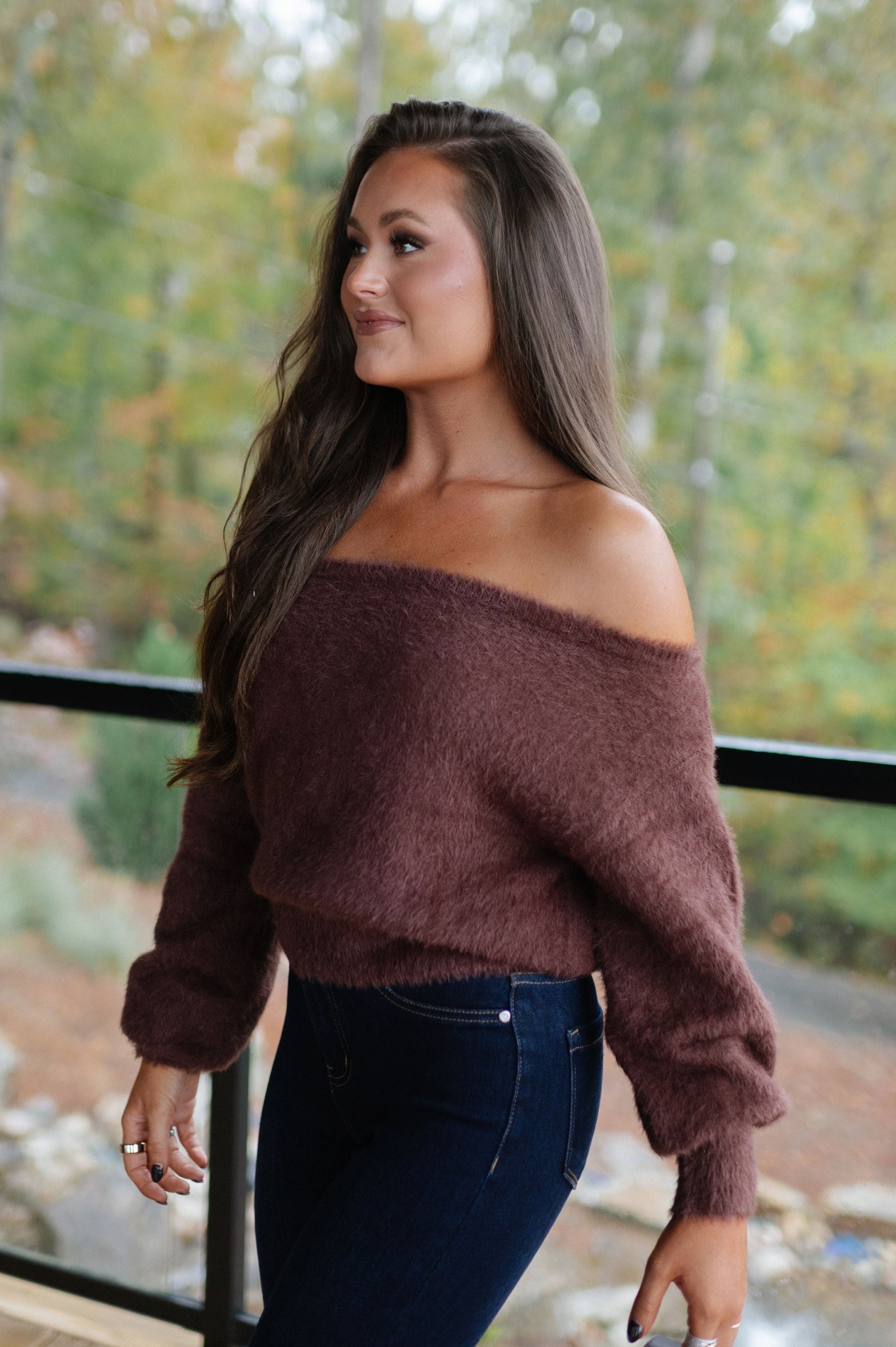 Lori Asymmetric Sweater-Brown