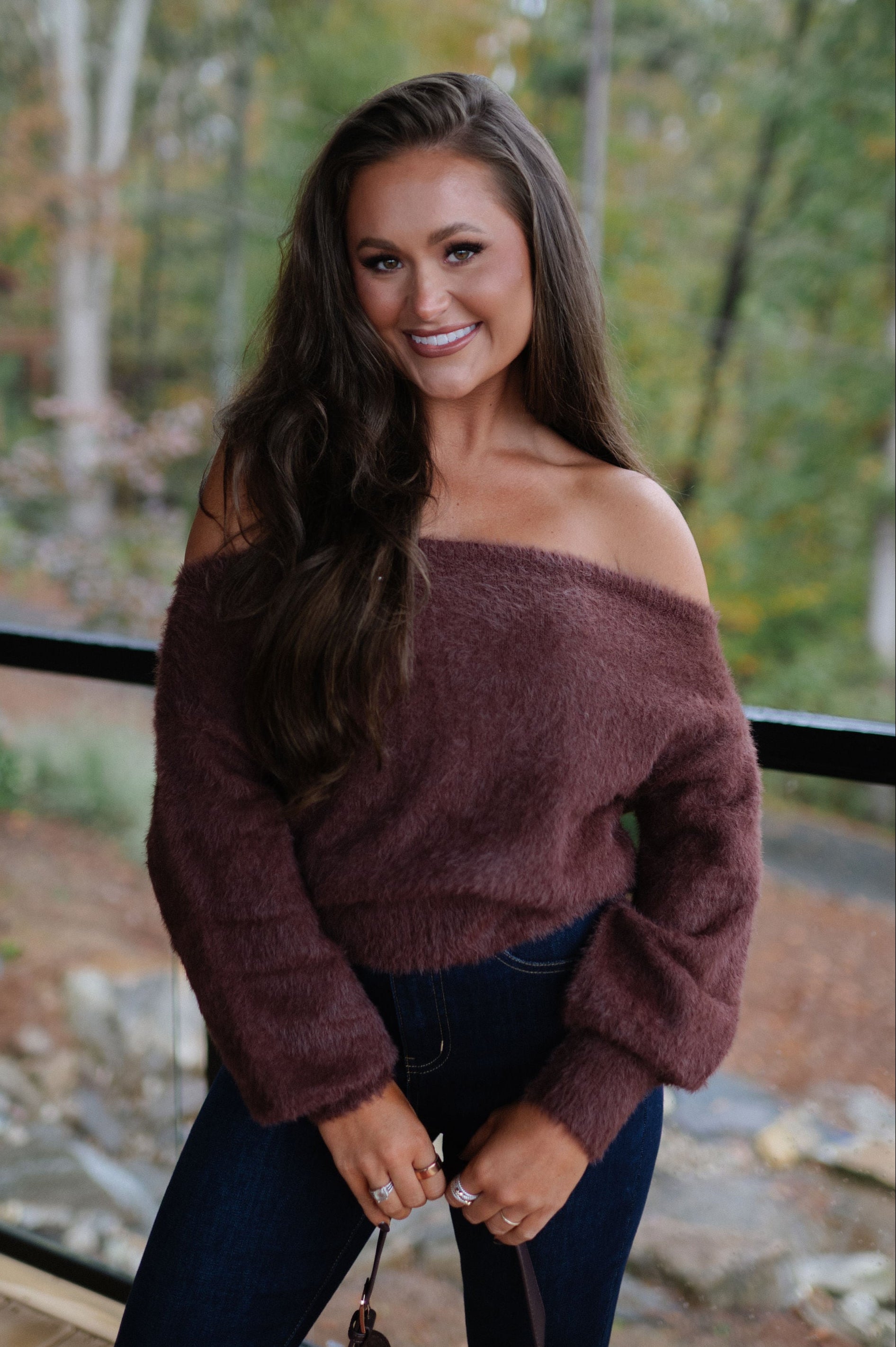 Lori Asymmetric Sweater-Brown